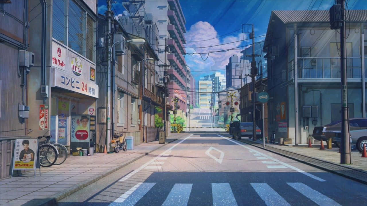 Anime City Lo Fi Desktop Background