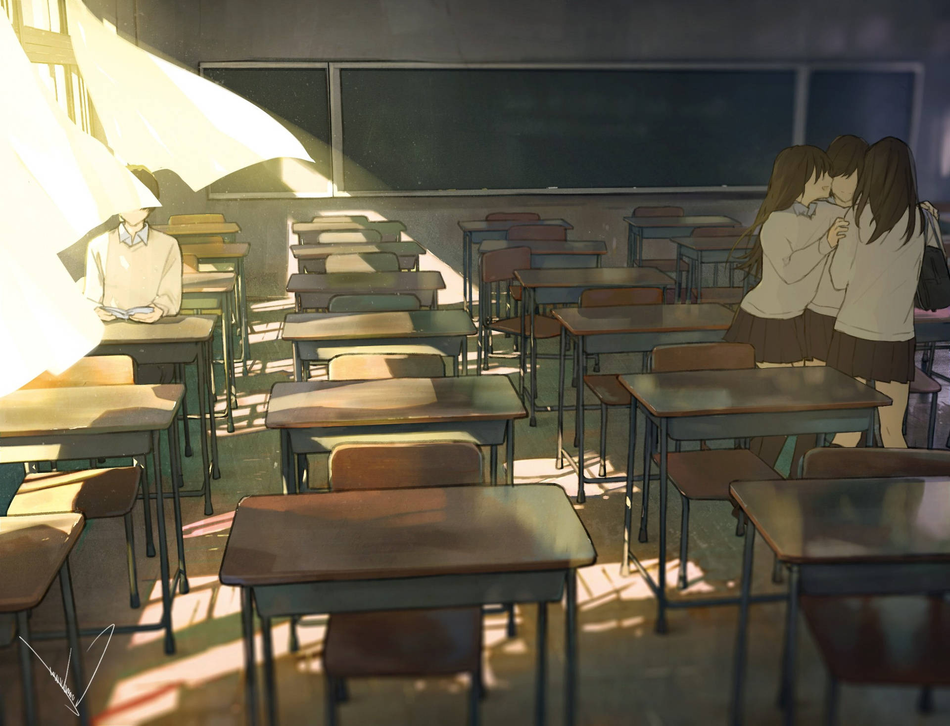 Anime Classroom Break Time