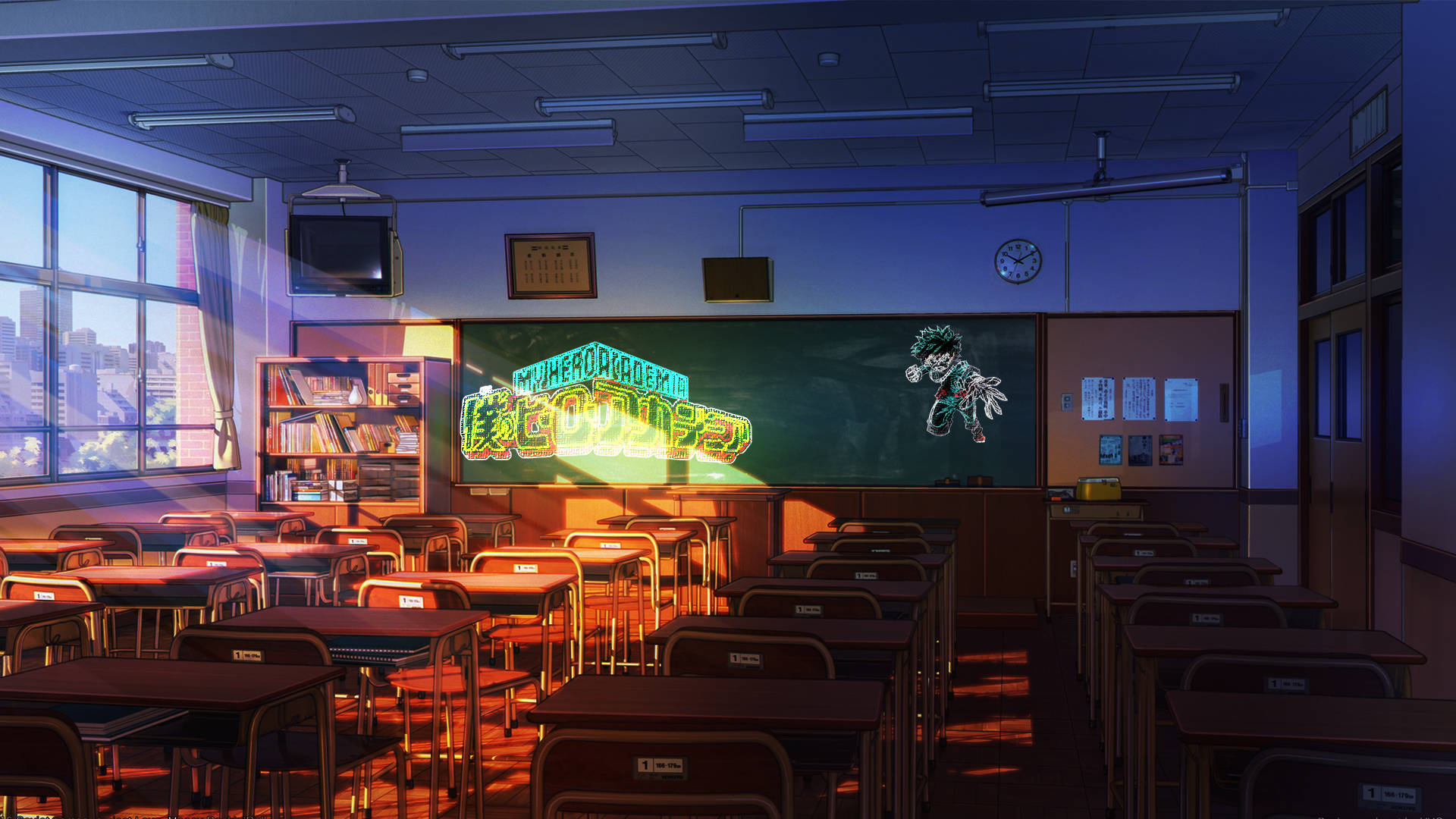 Anime Classroom Chalkboard Drawings