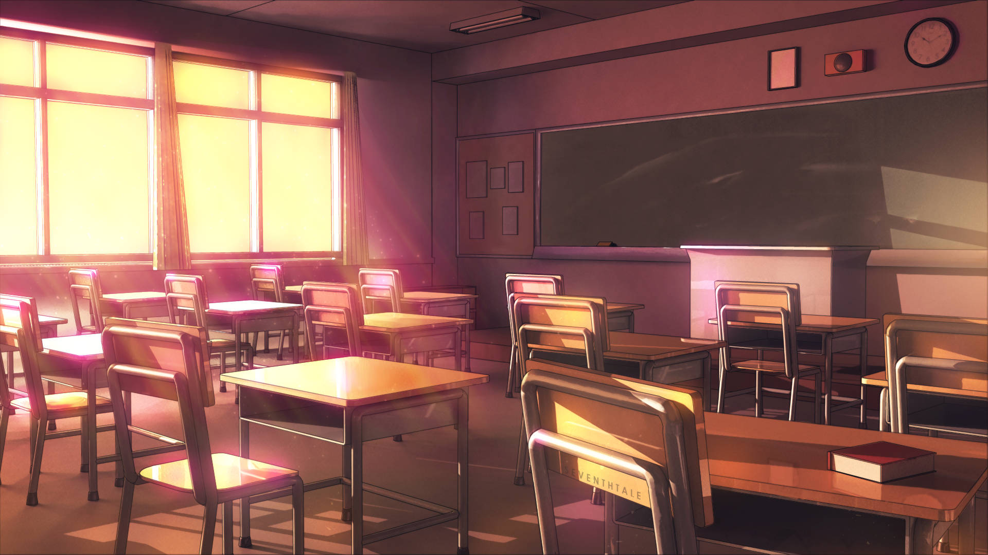 Anime Classroom On An Afternoon