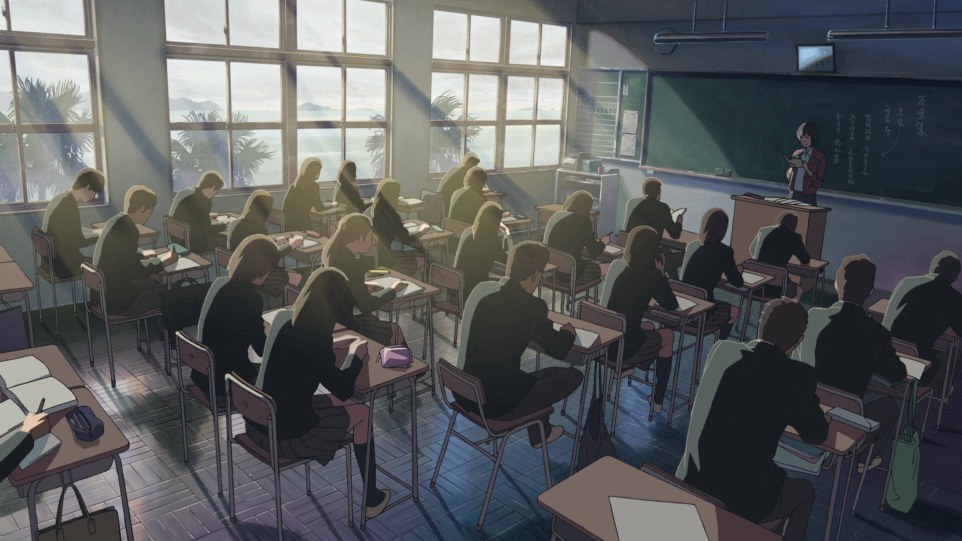 Anime Classroom With Students