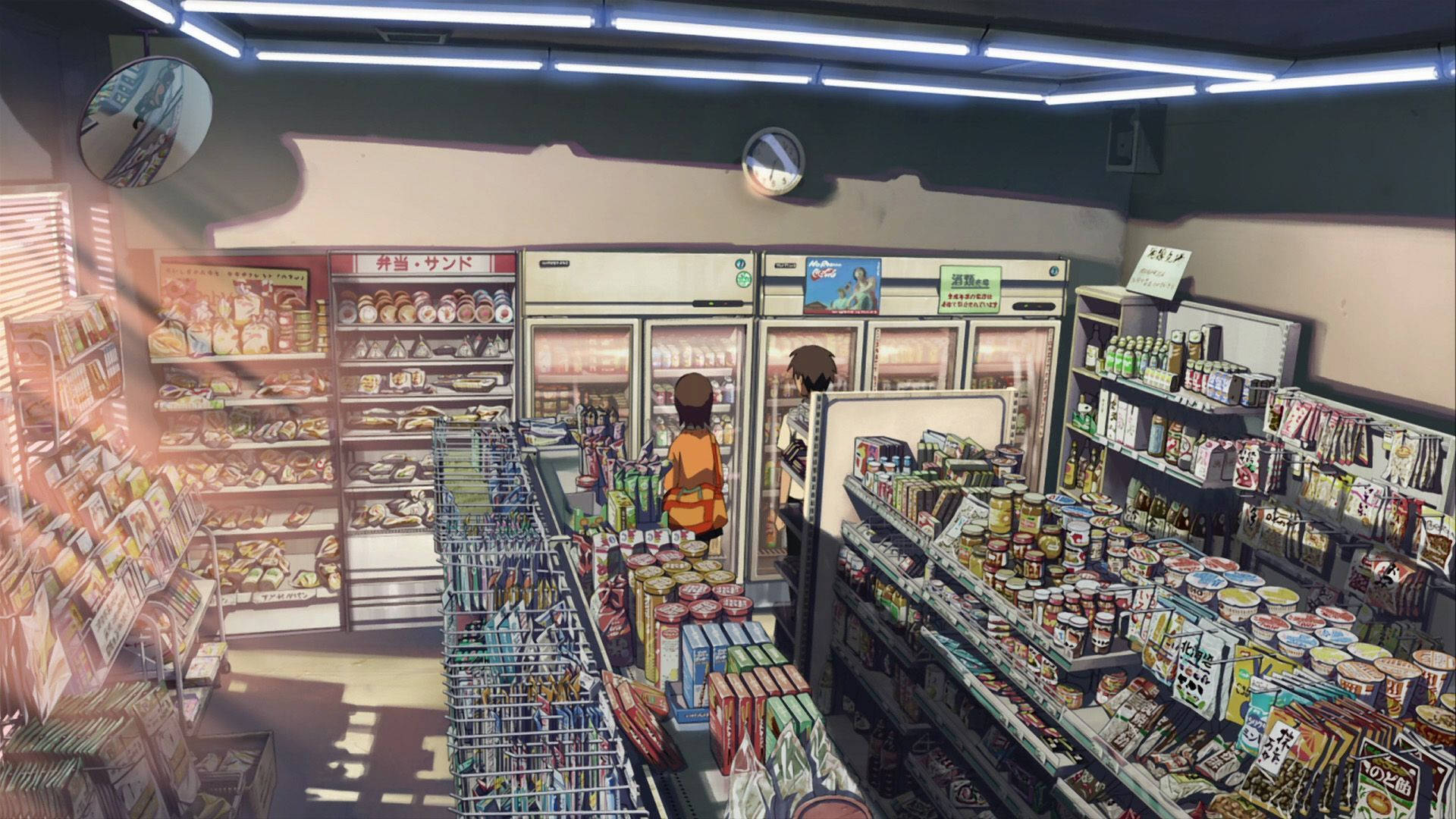 Anime Convenience Store Top View Background