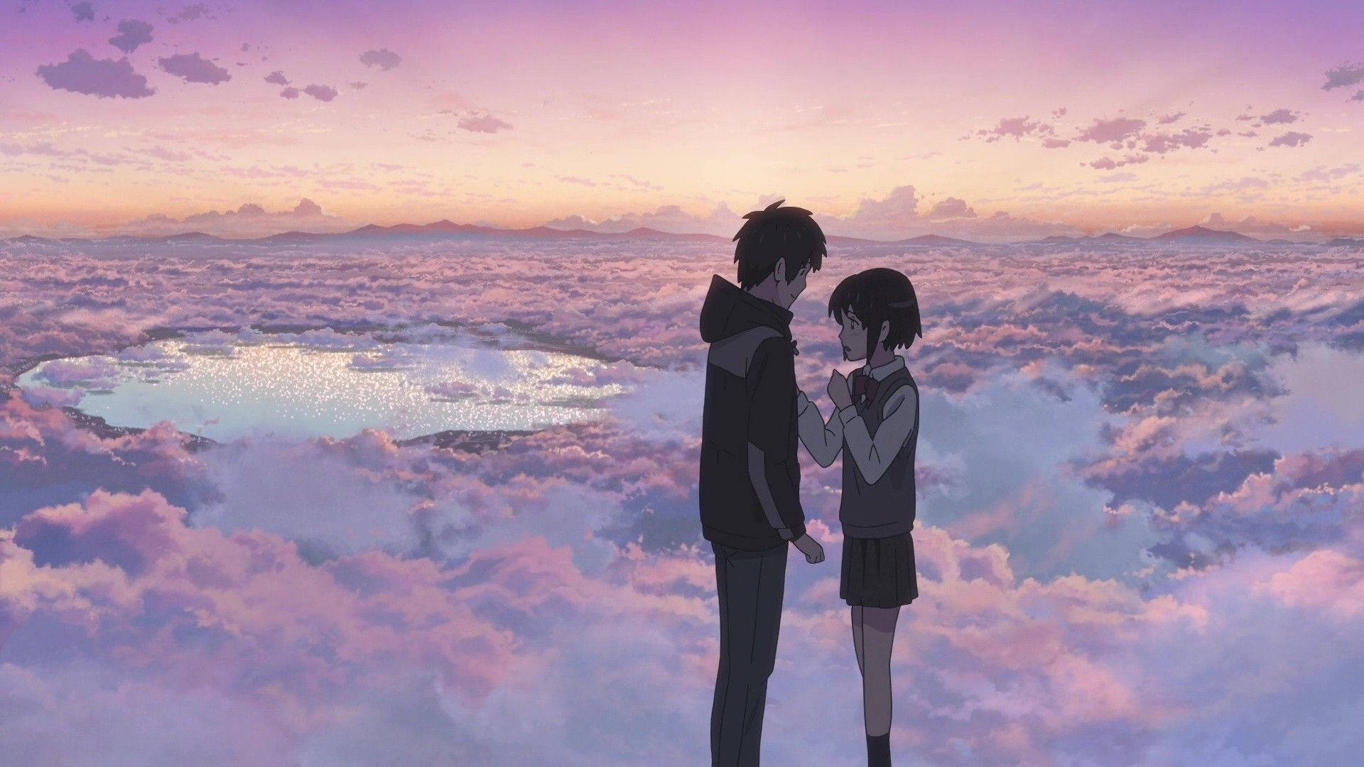 Anime Couple Clouds Love Aesthetic