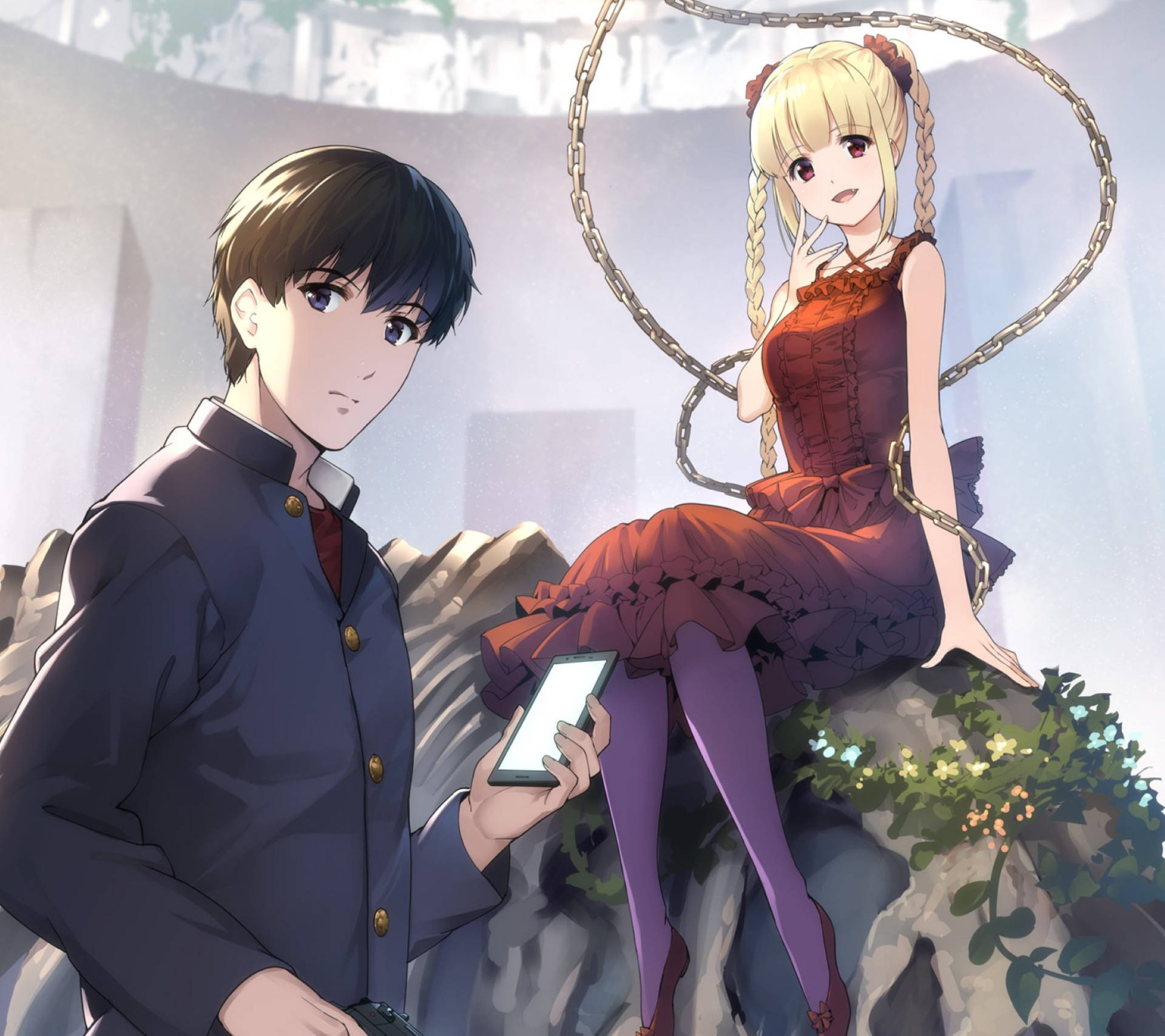Anime Couple Darwin's Game Background