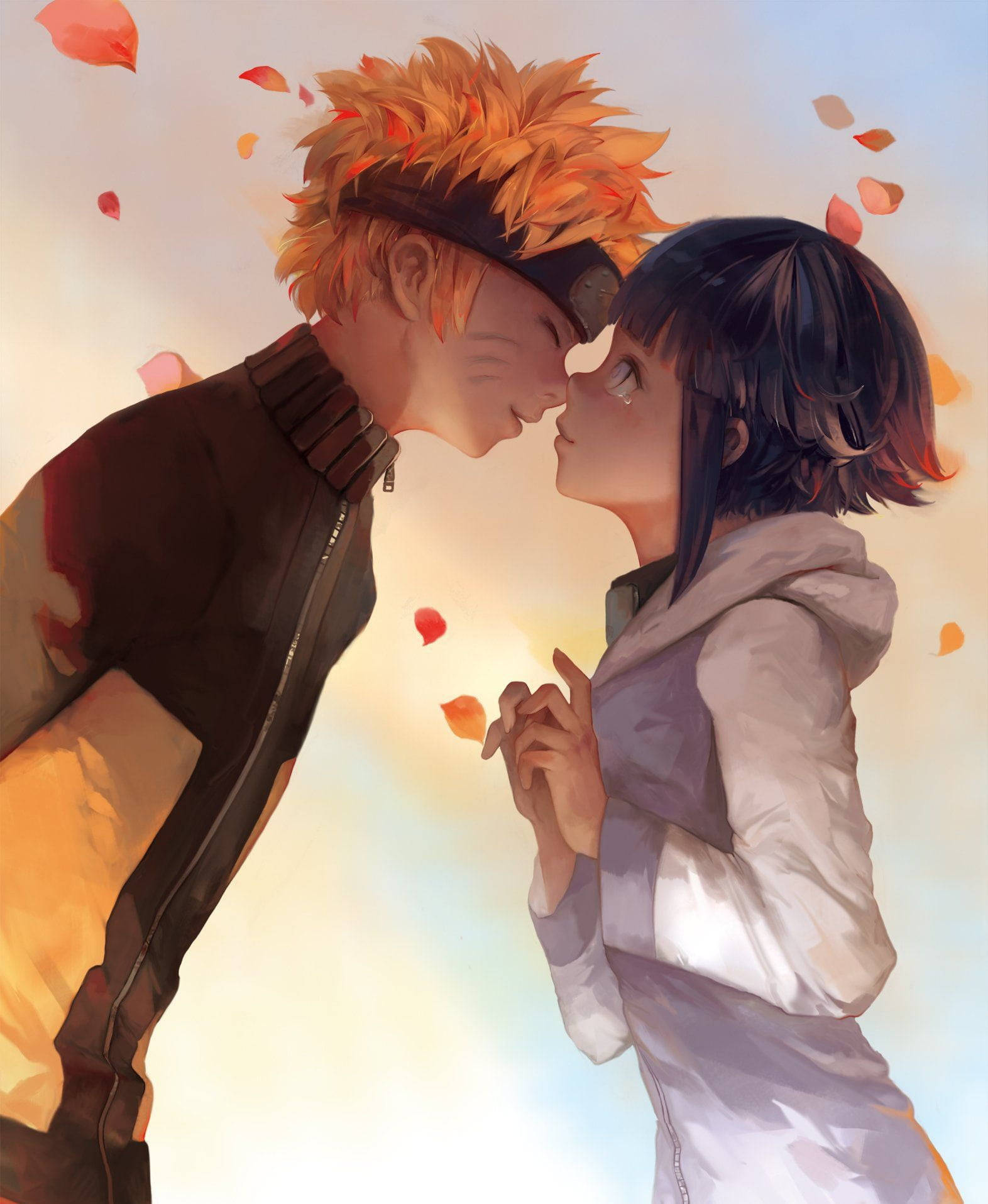 Anime Couple Kiss From Naruto Shippuden Background