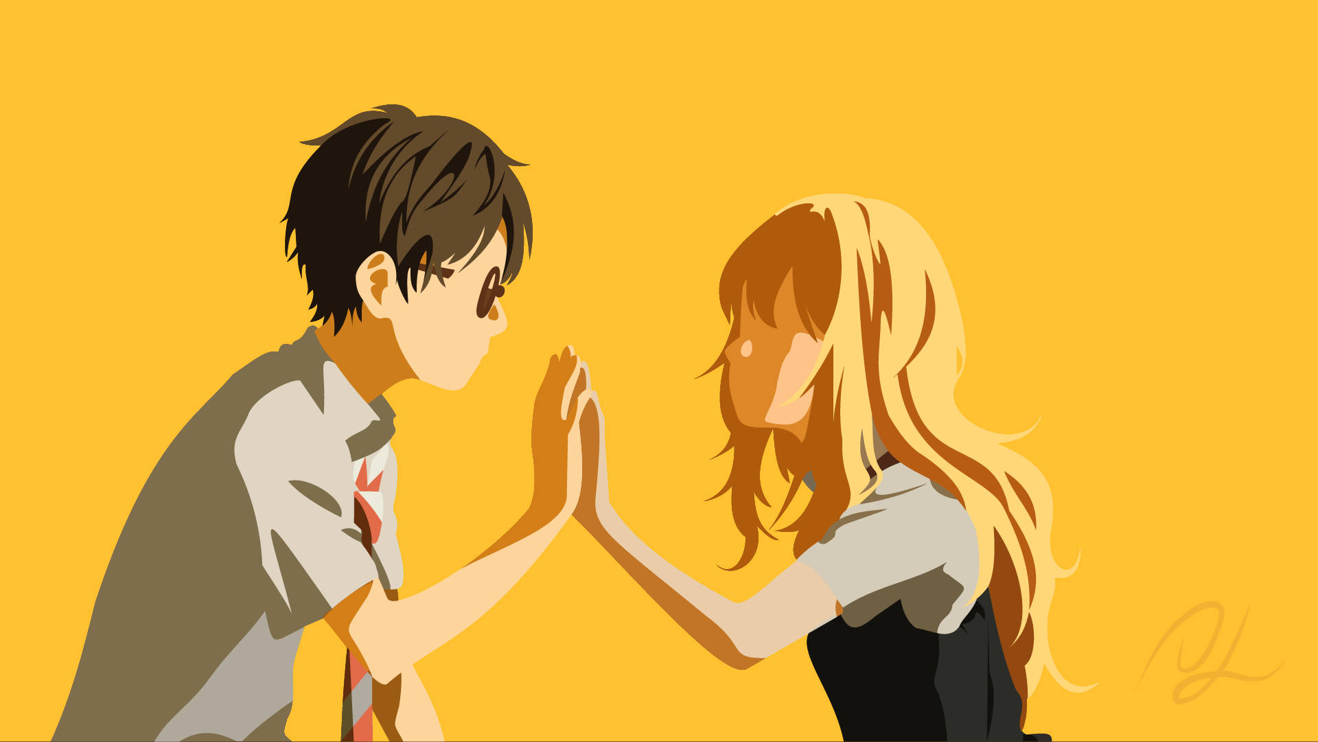 Anime Couple Your Lie In April Background