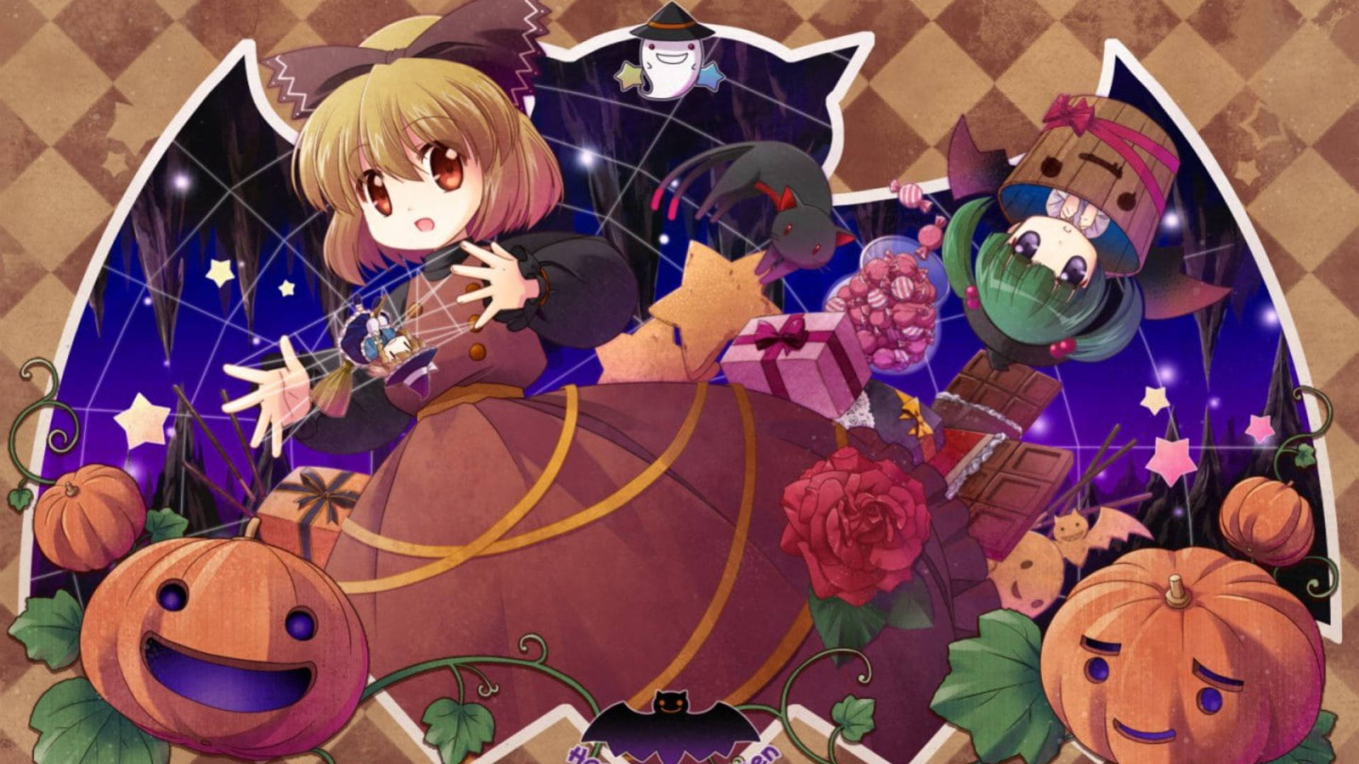 Anime Cute Halloween Desktop Background