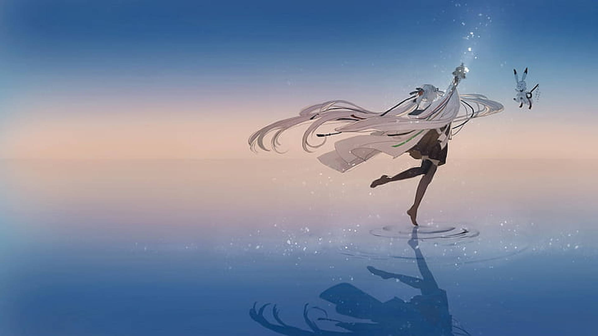 Anime Dance Calm Ocean Background