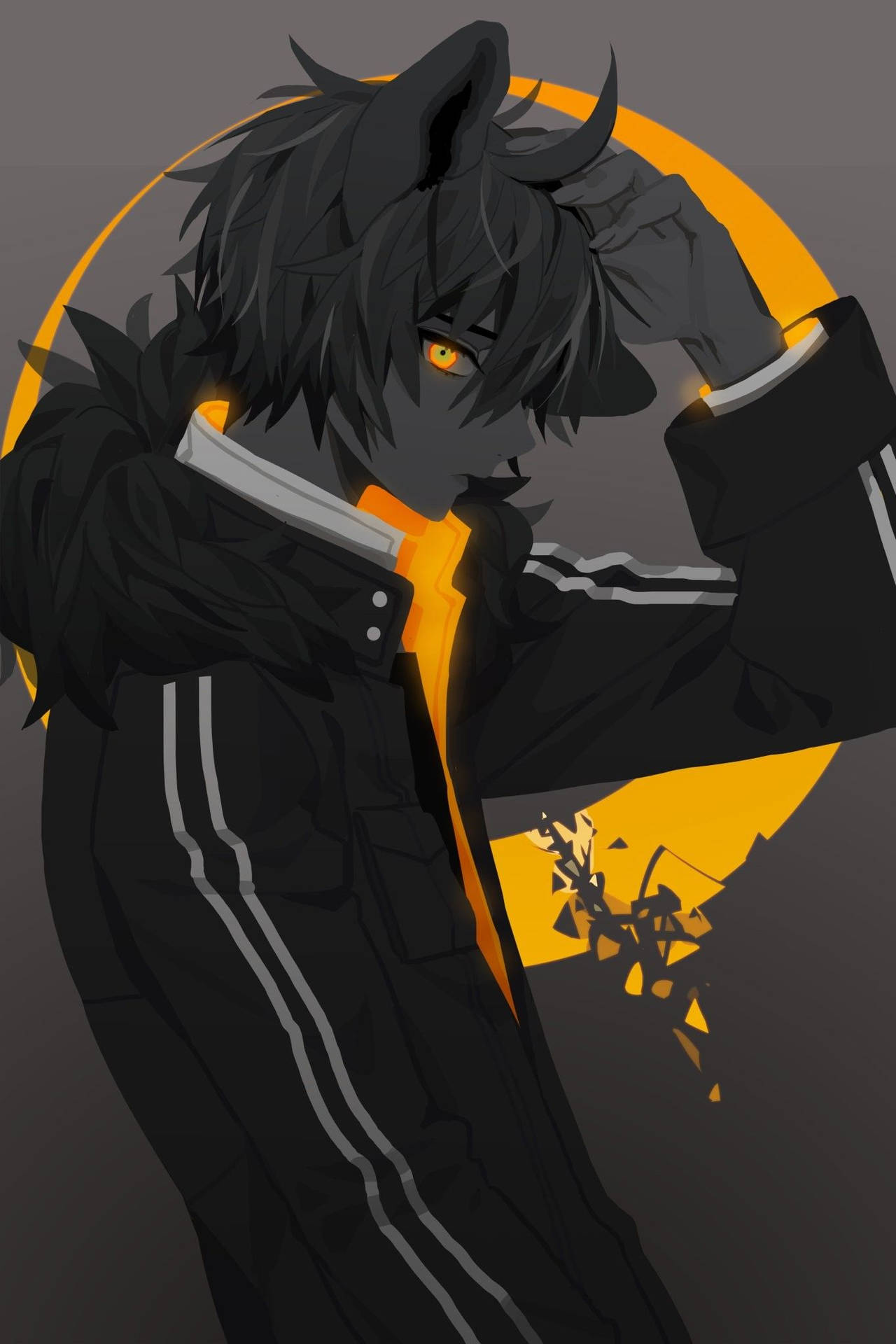Anime Demon Cat Boy Background