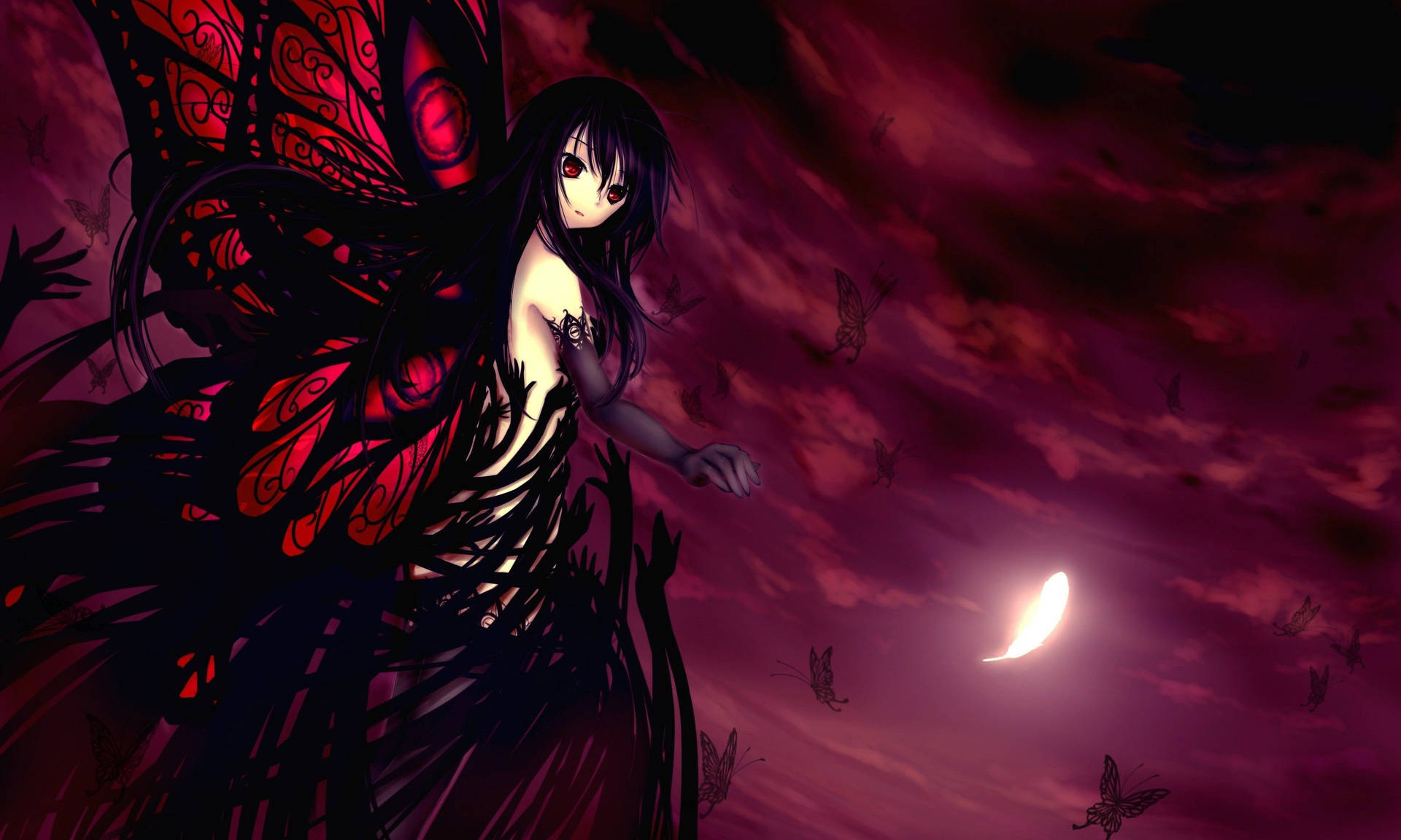 Anime Demon Goth Butterfly