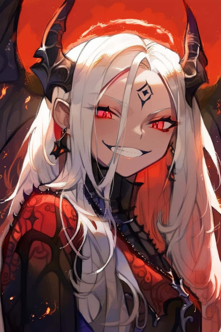 Anime Demonic Smile Evil Grin Background