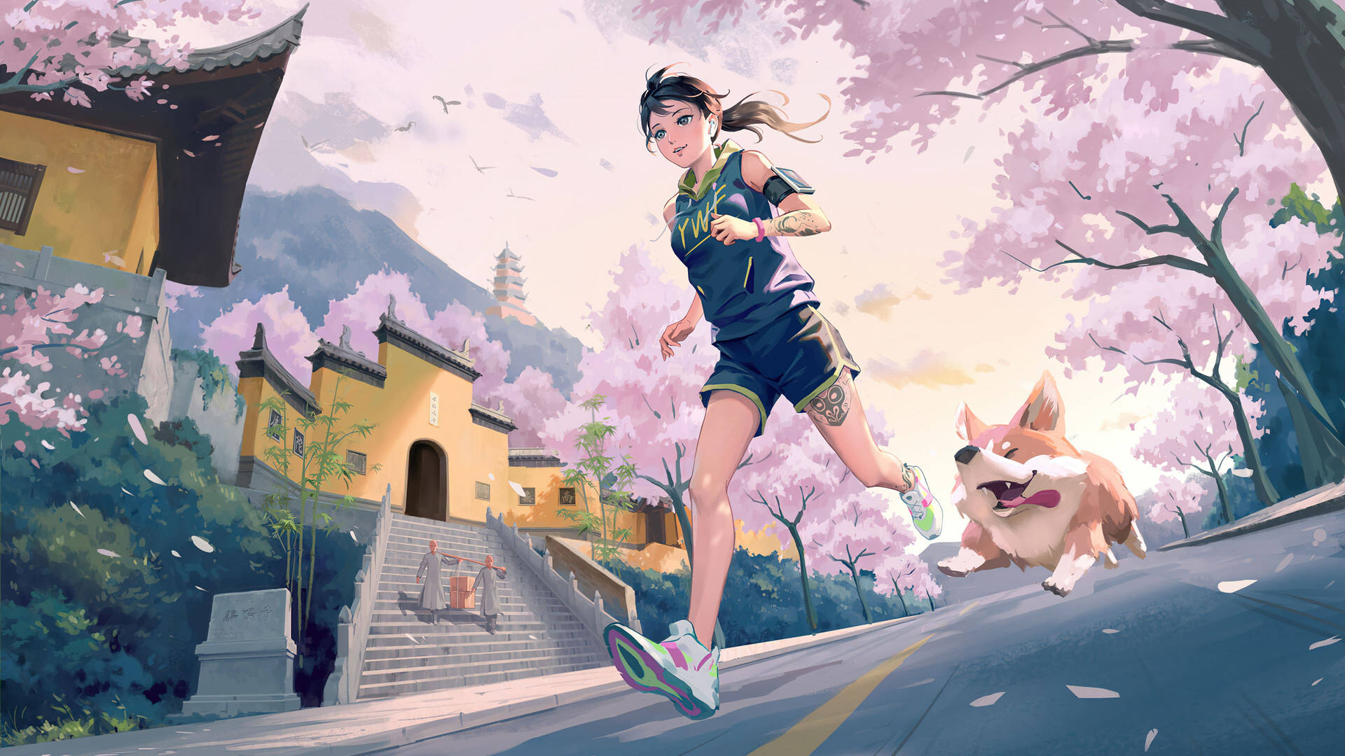 Anime Dog Running
