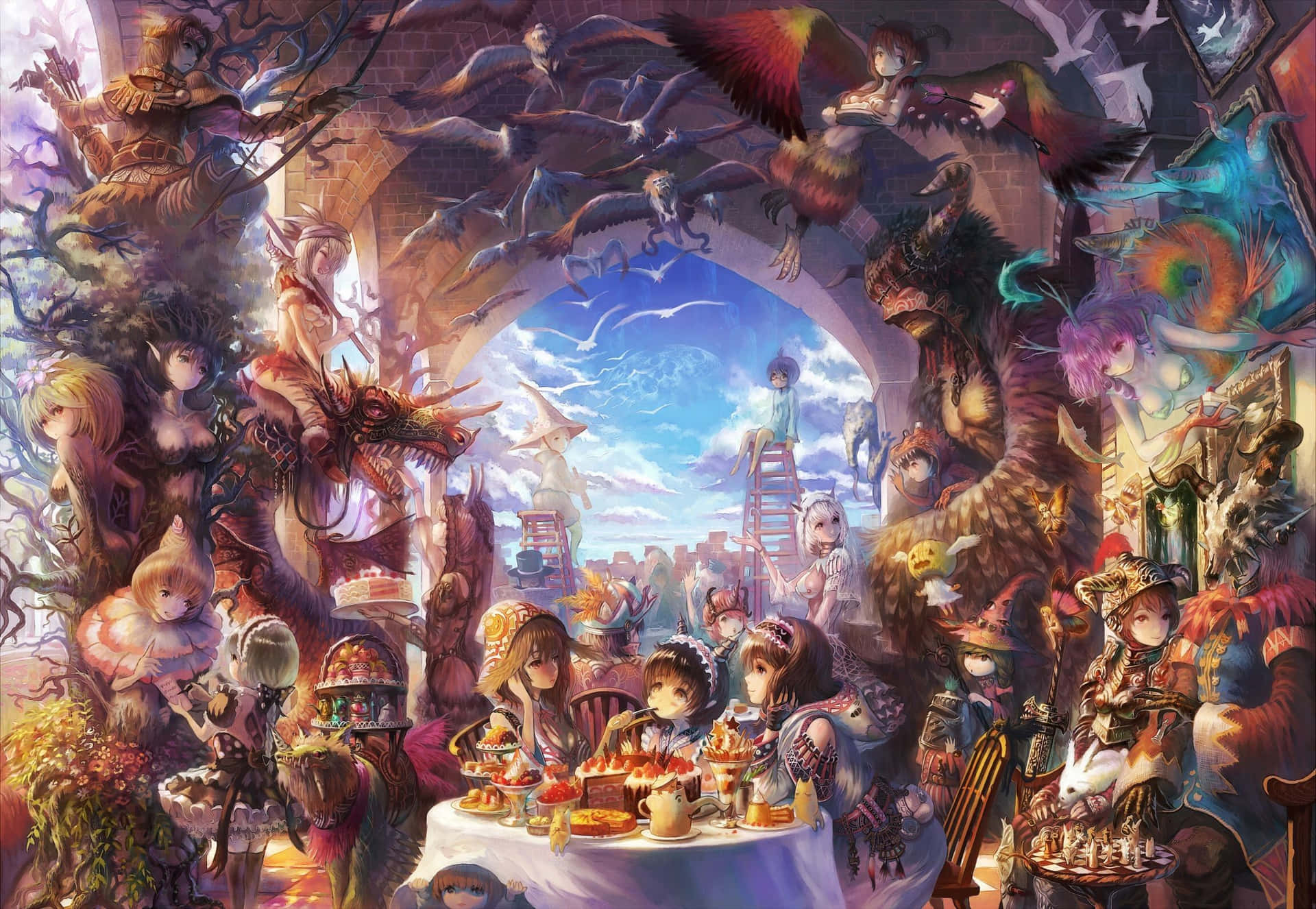 Anime Enchanted Cafe Background