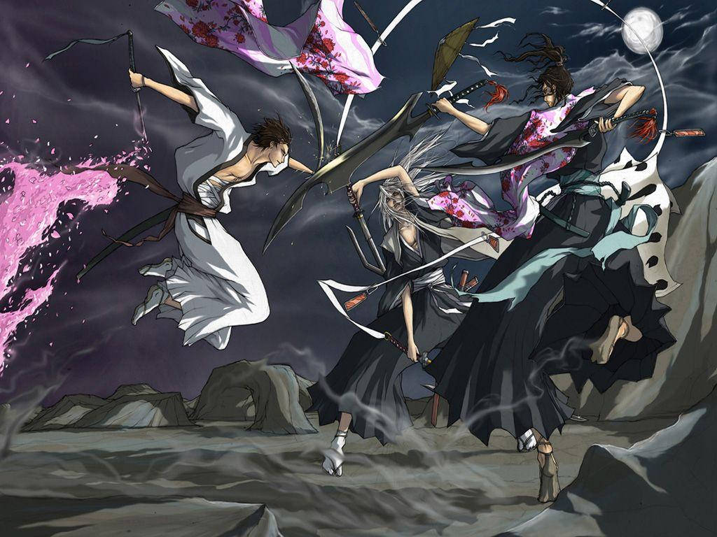 Anime Fight Aizen Against Captains Background