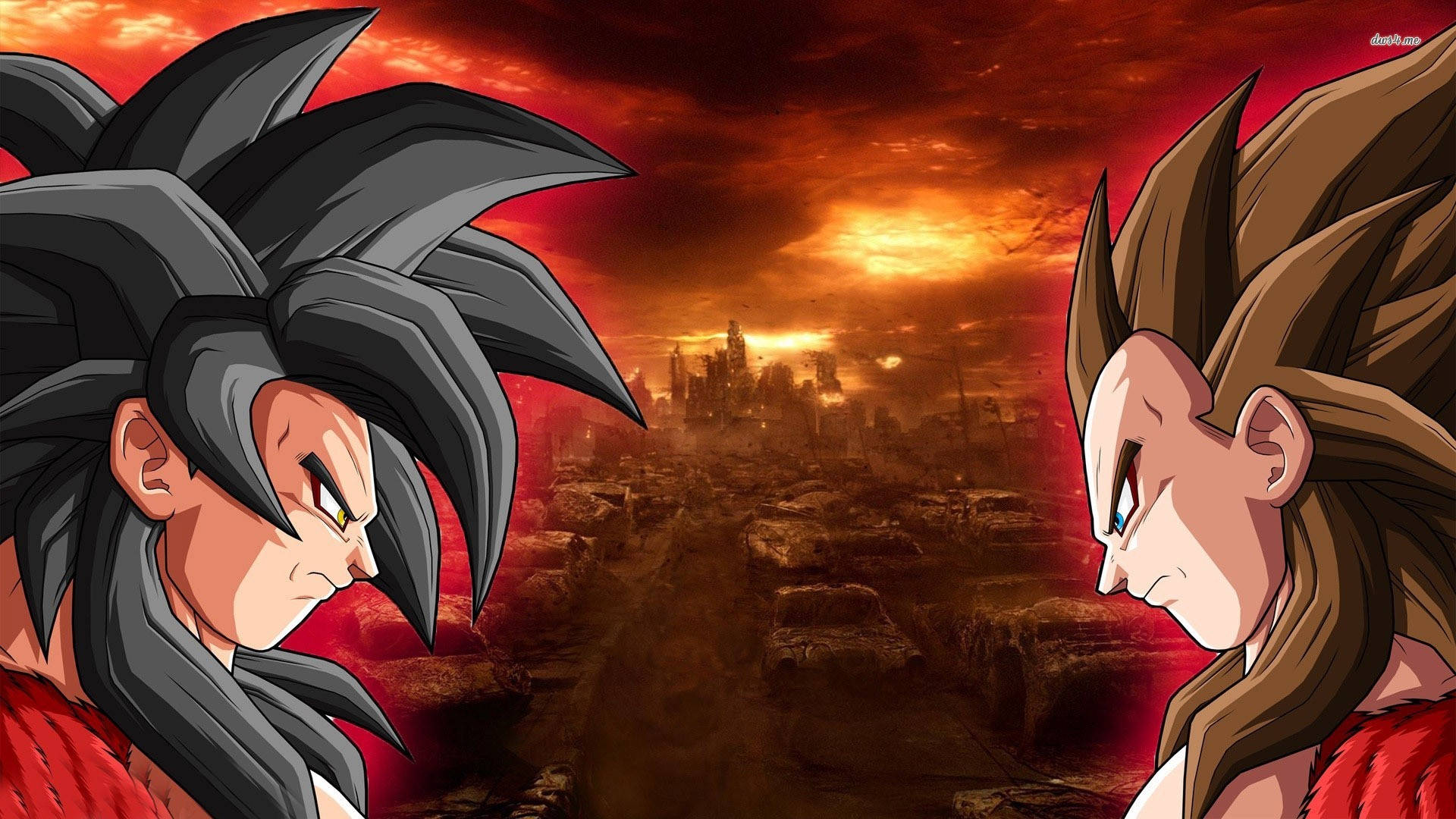 Anime Fight Goku And Vegeta Background