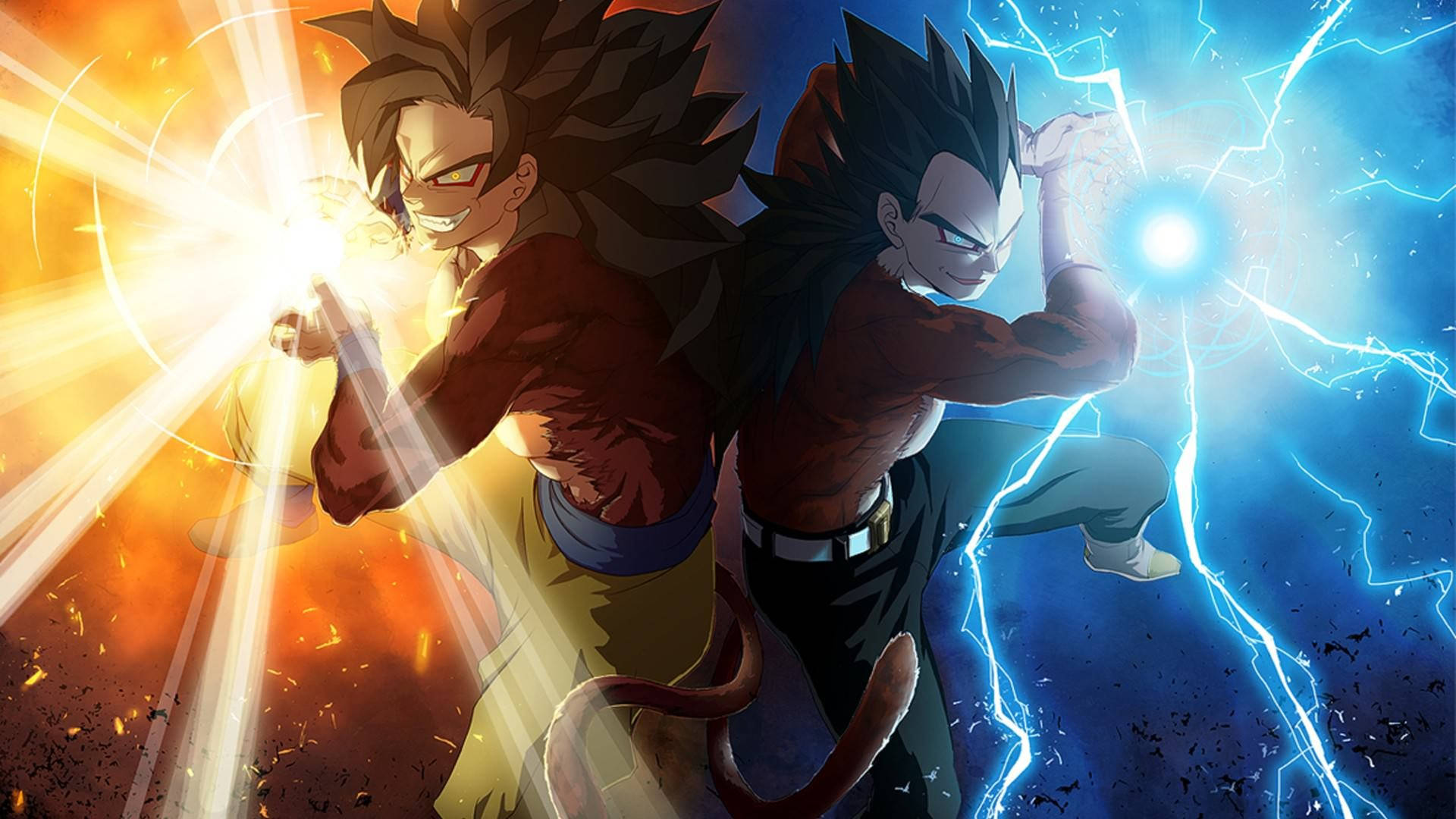 Anime Fight Goku And Vegeta Background