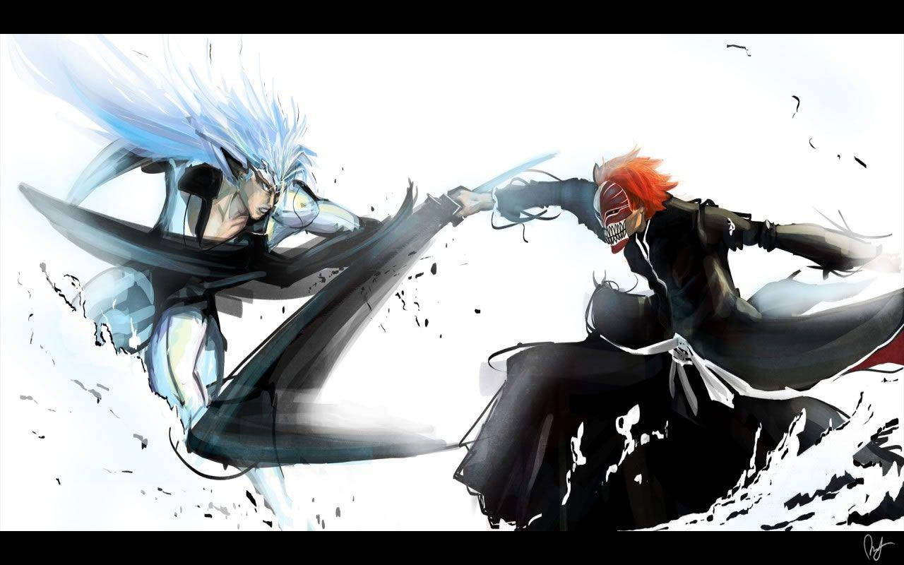 Anime Fight Grimmjow And Ichigo Background