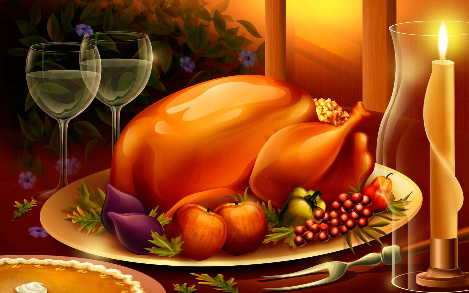 Anime Food Thanksgiving Background