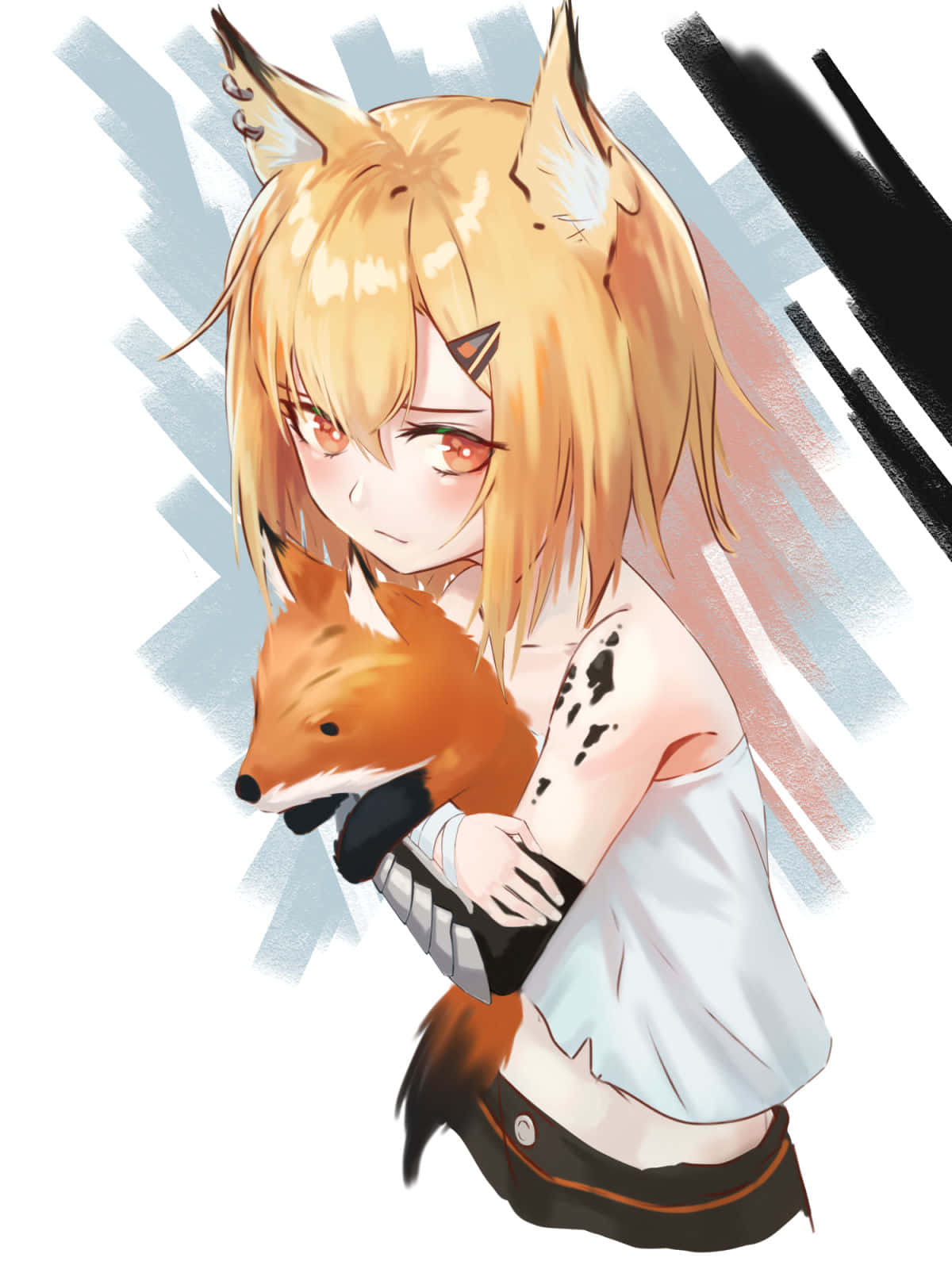 Anime Fox Girlwith Pet Fox