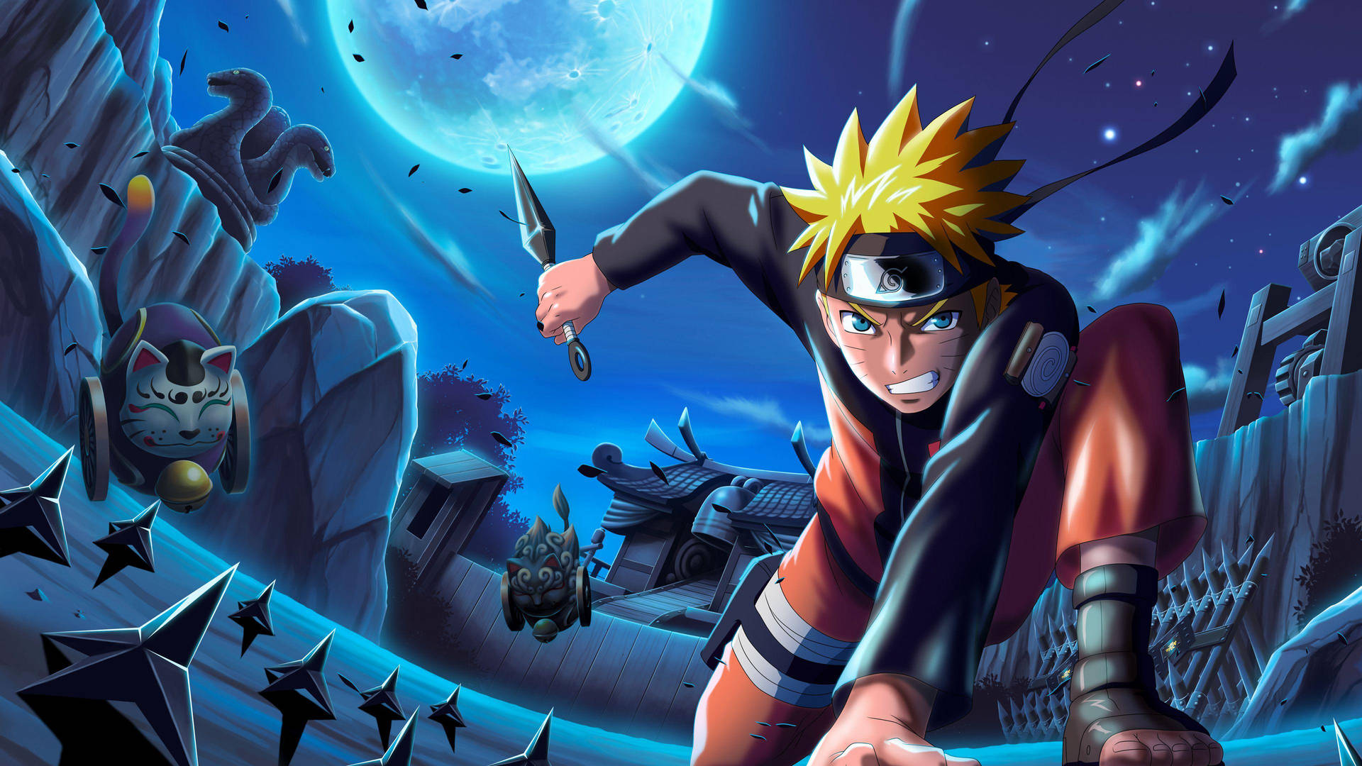 Anime Gaming Naruto Landing Pose Background