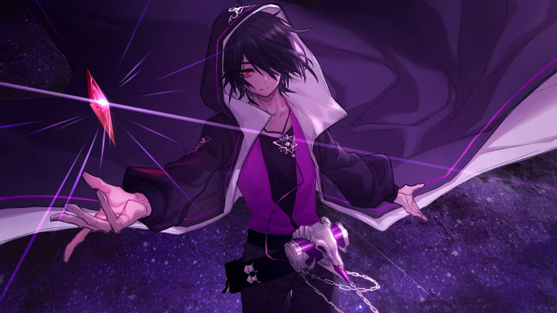 Anime Gaming Purple Boy Dungeon Fighter Background