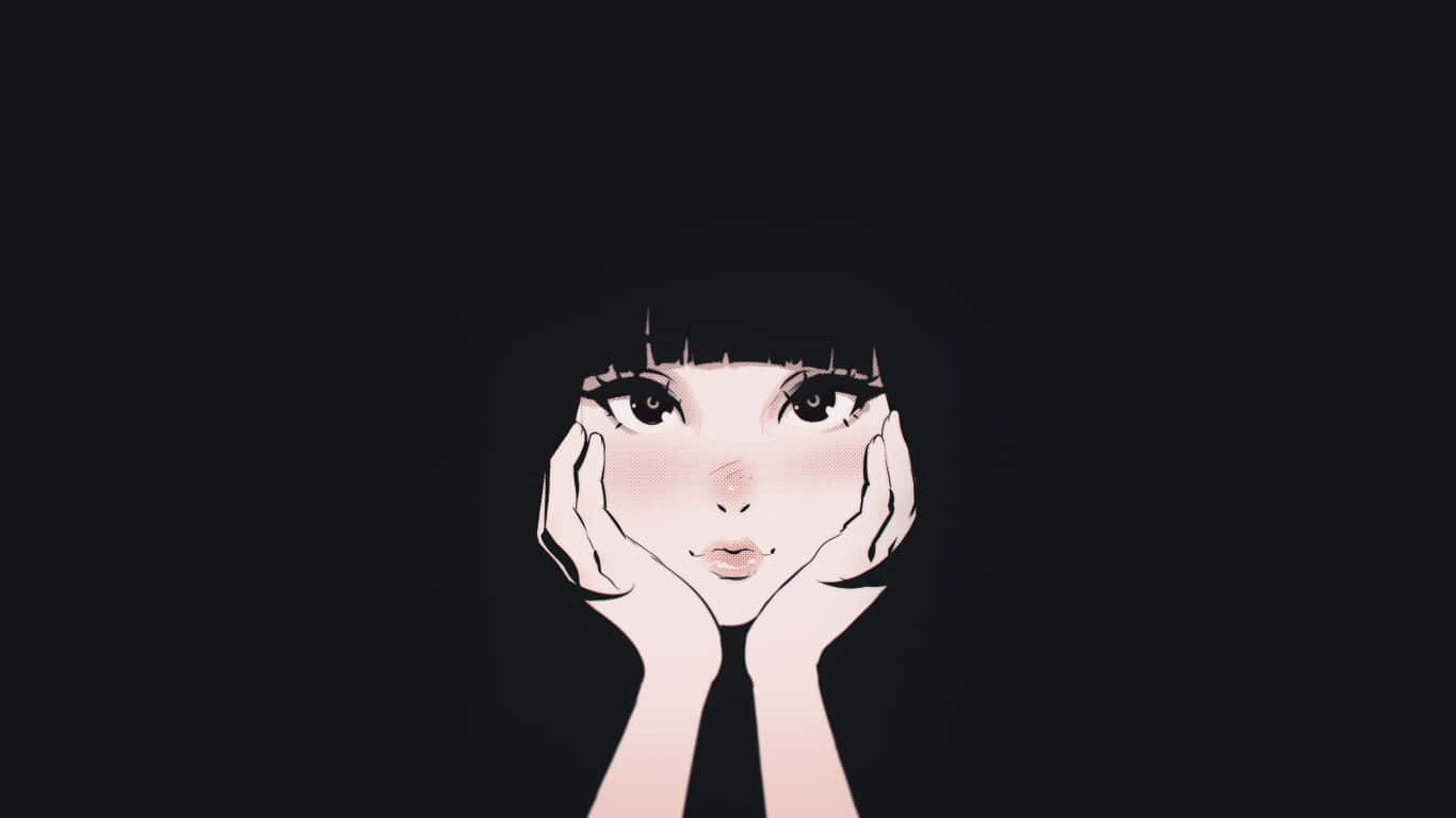 Anime Girl Black Background Background