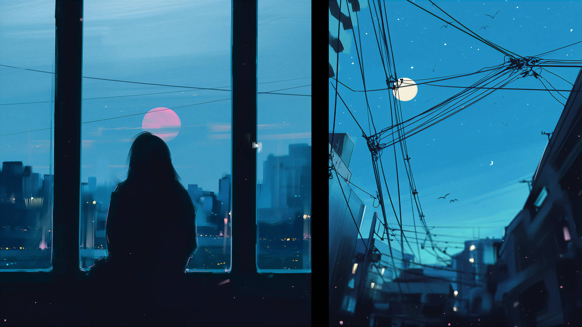 Anime Girl By Window Sad 4k Background