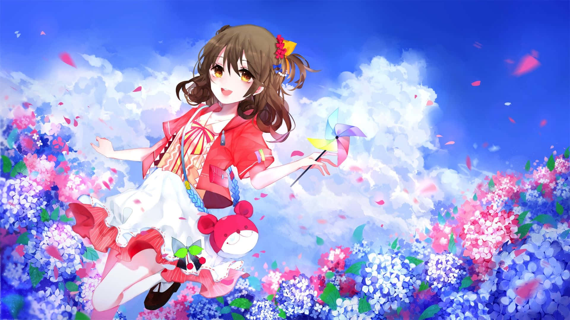 Anime Girl Floral Fantasy