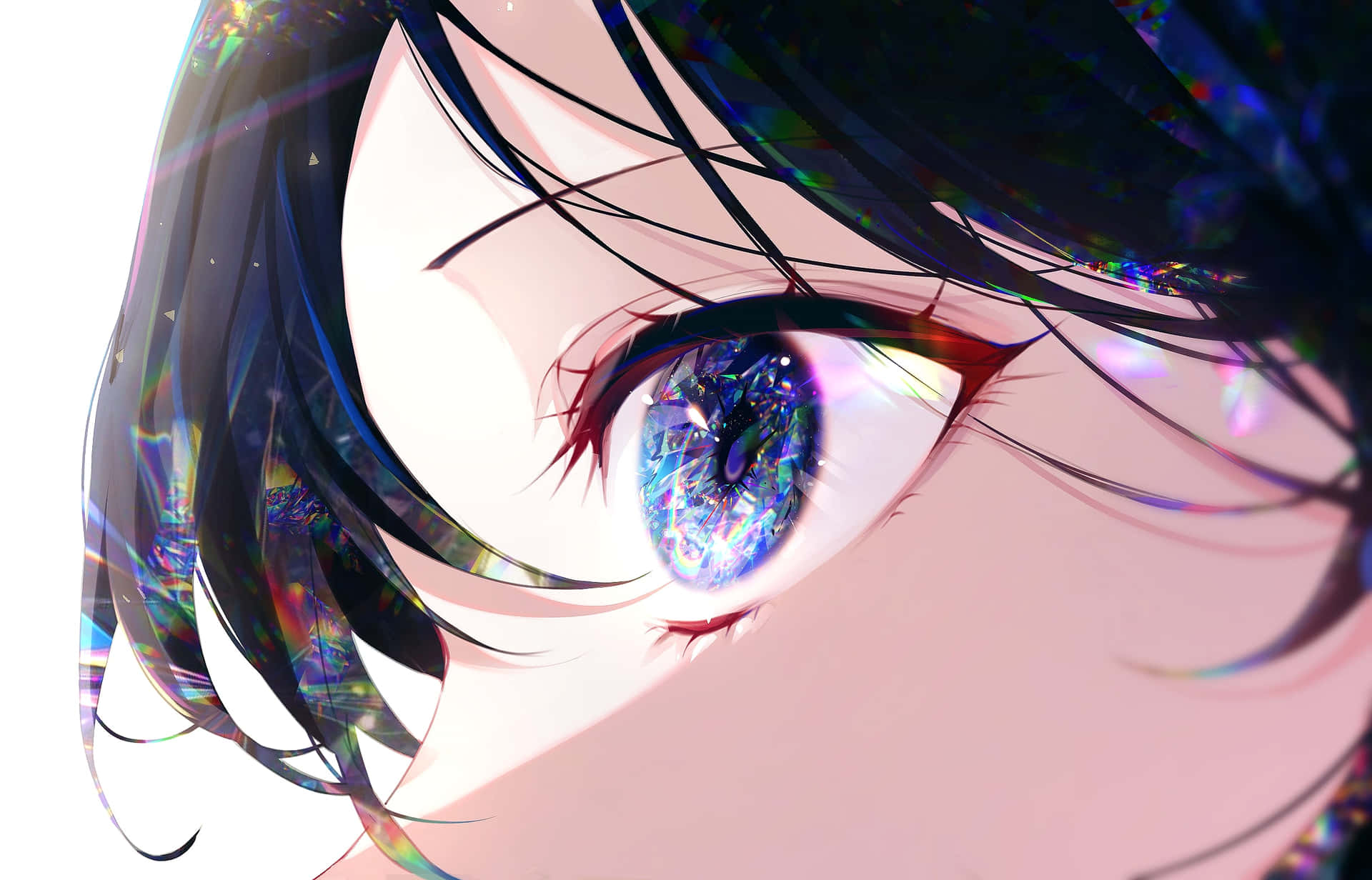 Anime Girl Galaxy Eye Closeup