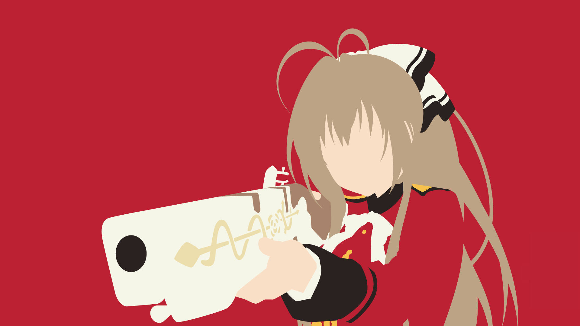 Anime Girl Gun Minimalist Anime Background
