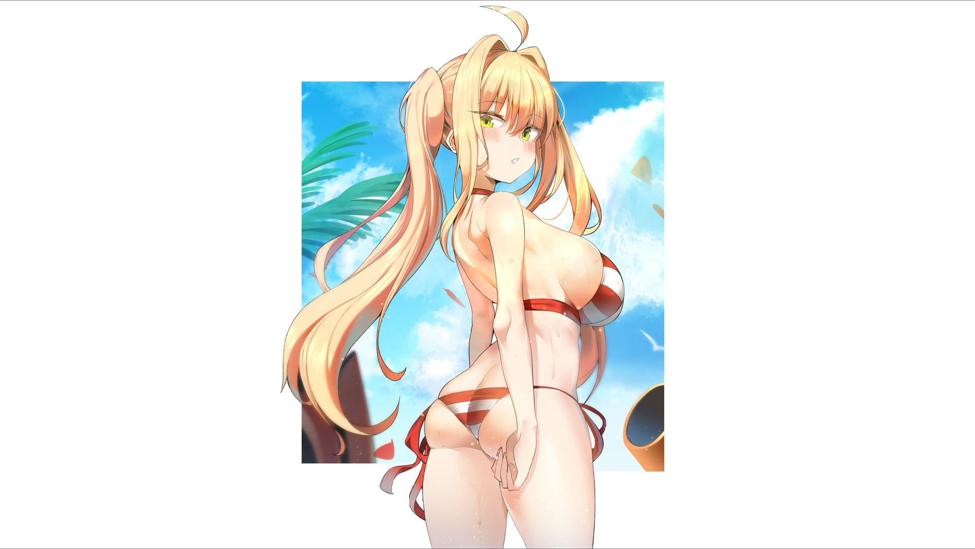 Anime Girl In Sexy Swimsuit Background