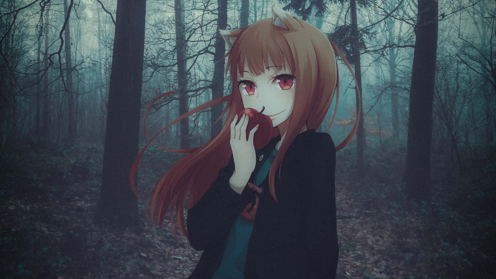 Anime Girl In The Forest Background