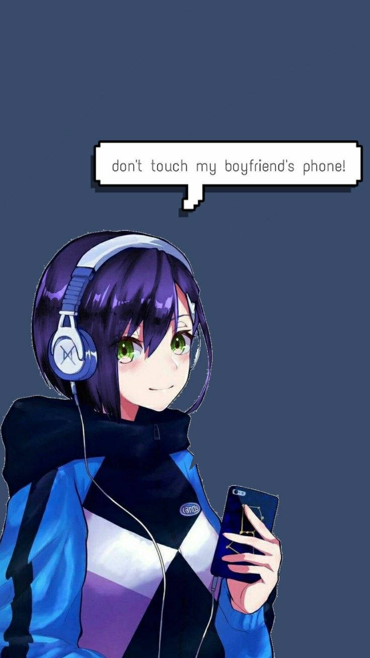 Anime Girl Phone Text Background