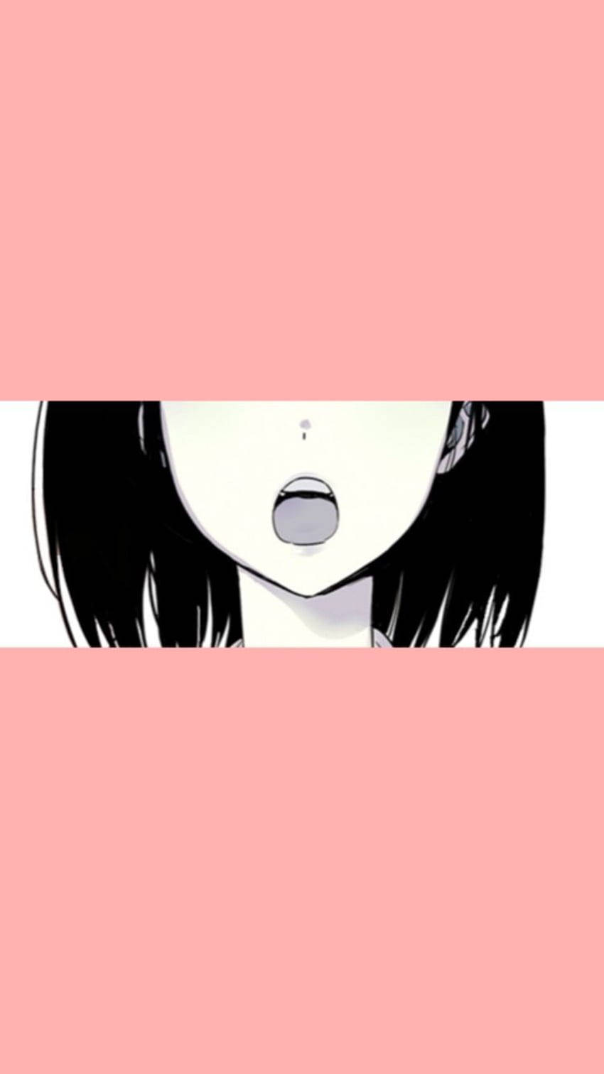 Anime Girl's Mouth Pfp Aesthetic Background