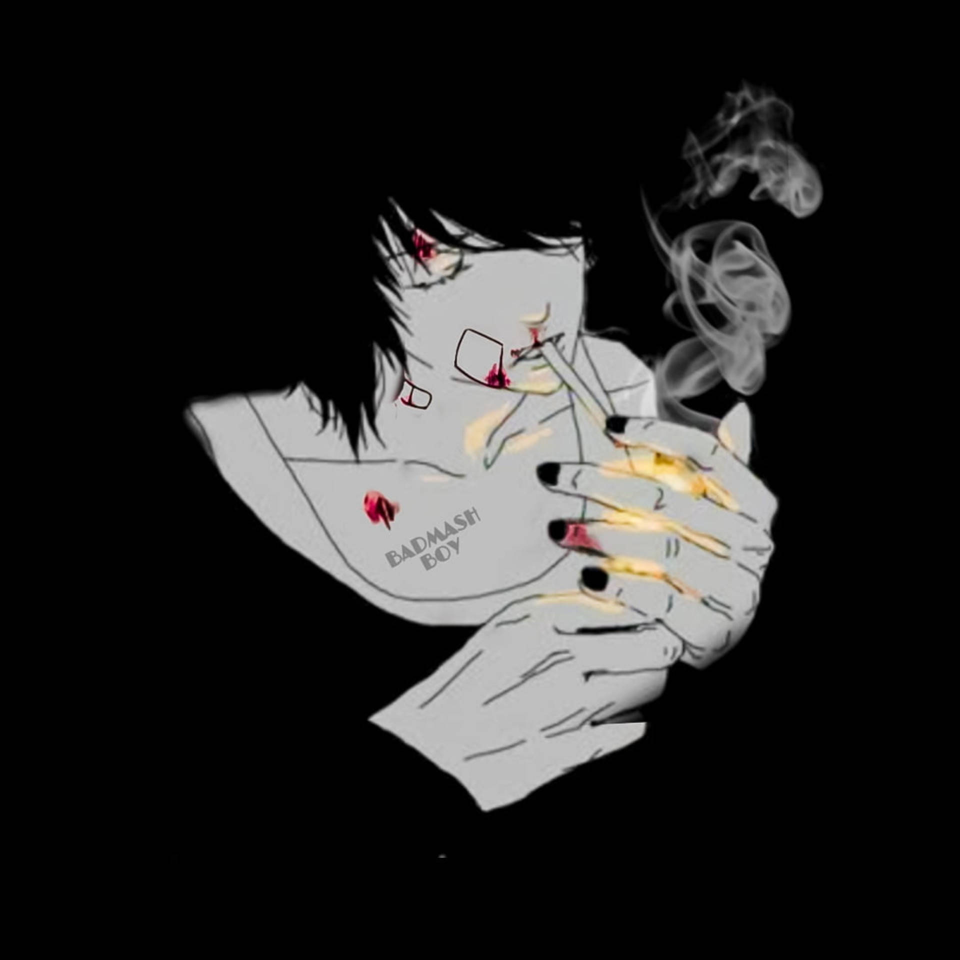 Anime Girl Smoking Instagram Profile Background