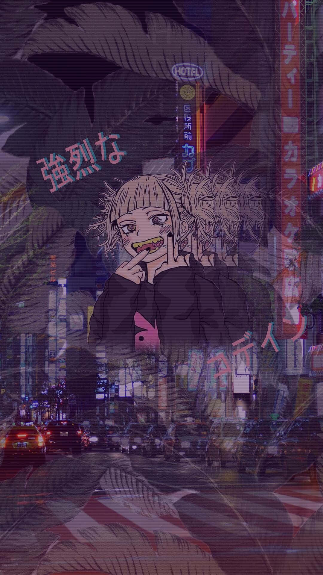 Anime Girl Urban Nightlife Aesthetic.jpg Background