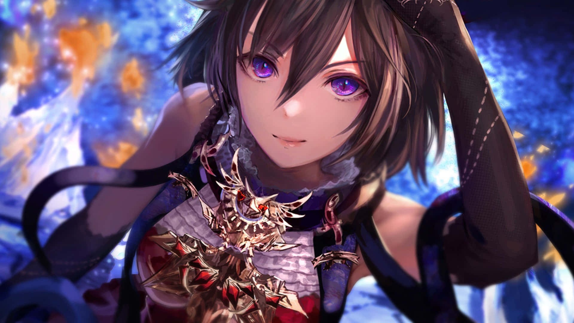 Anime Girl With A Sleek Black Hairstyle. Background