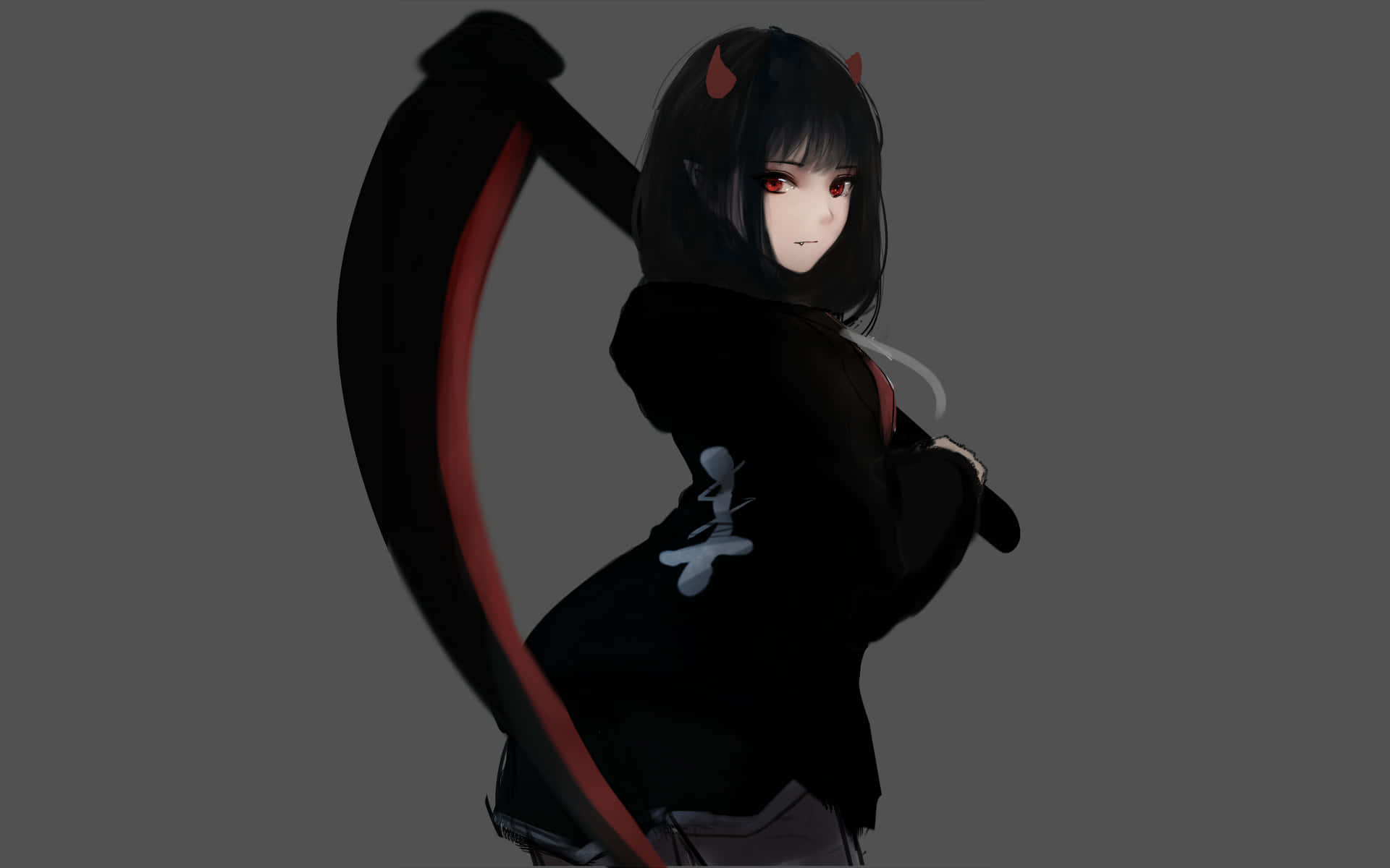 Anime Girl With Dark Hair Background