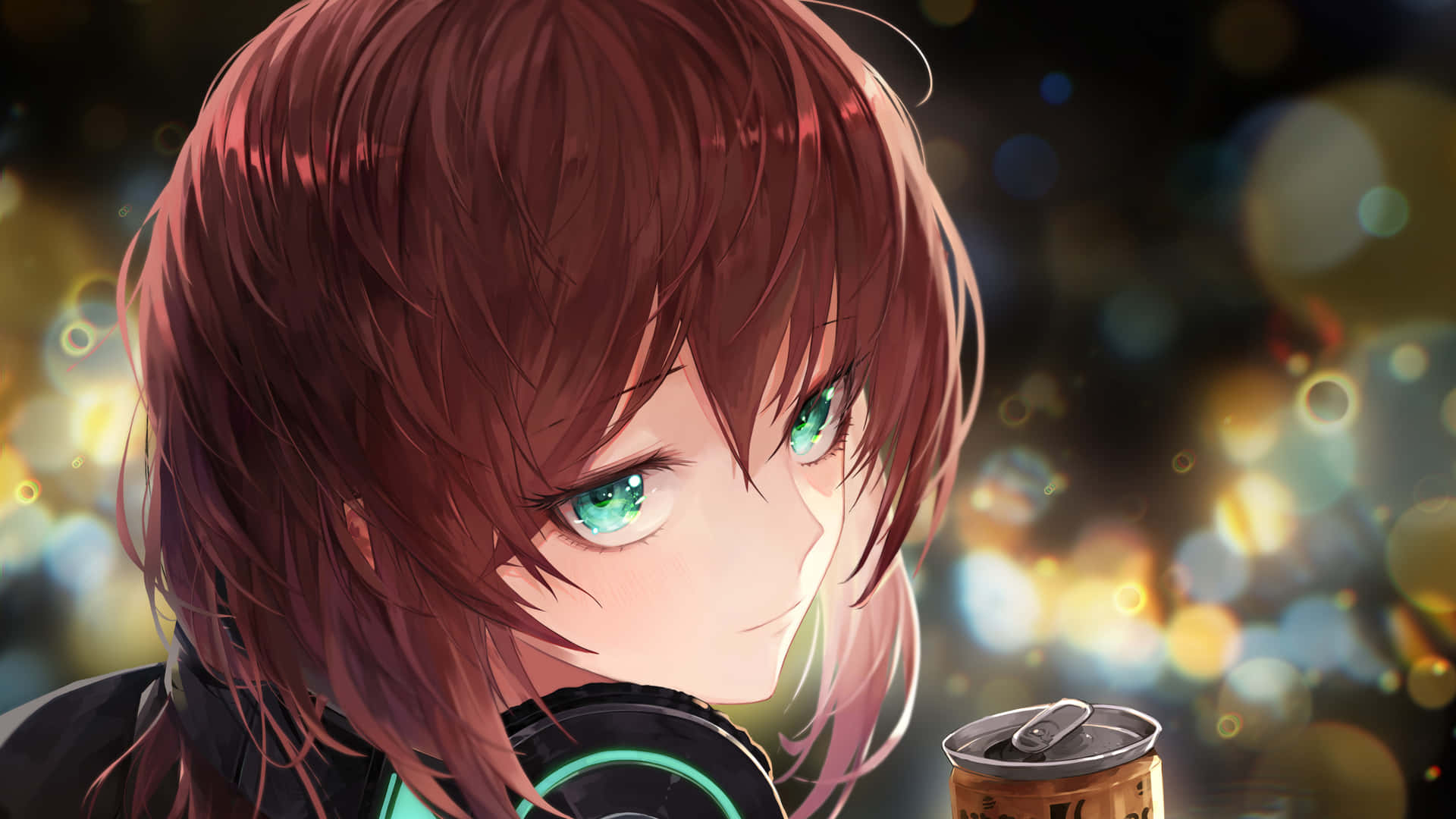 Anime Girl With Green Eyes Background