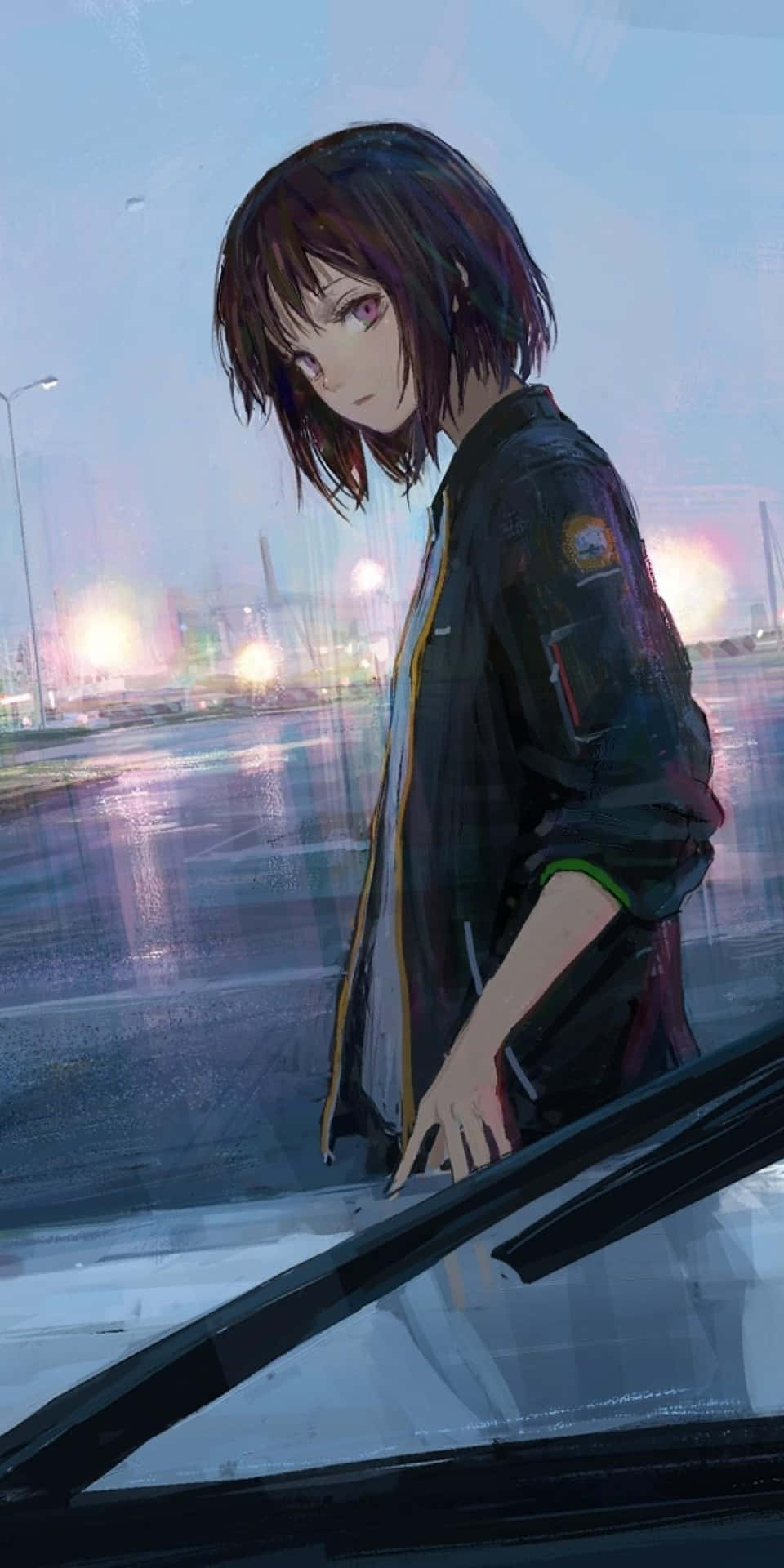 Anime Girl With Long Black Hair Background