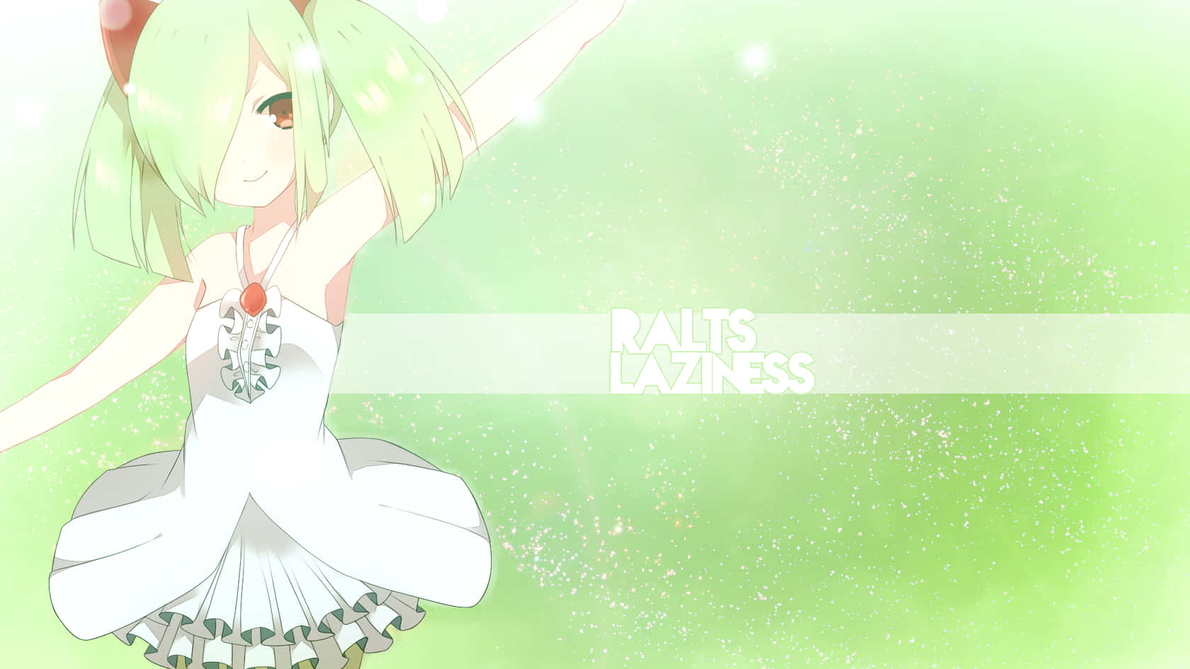 Anime Girl With Ralts Laziness Text