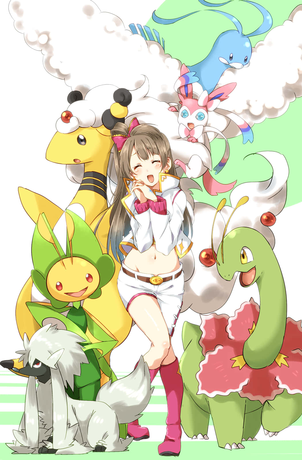 Anime Girland Pokemon Friends Background
