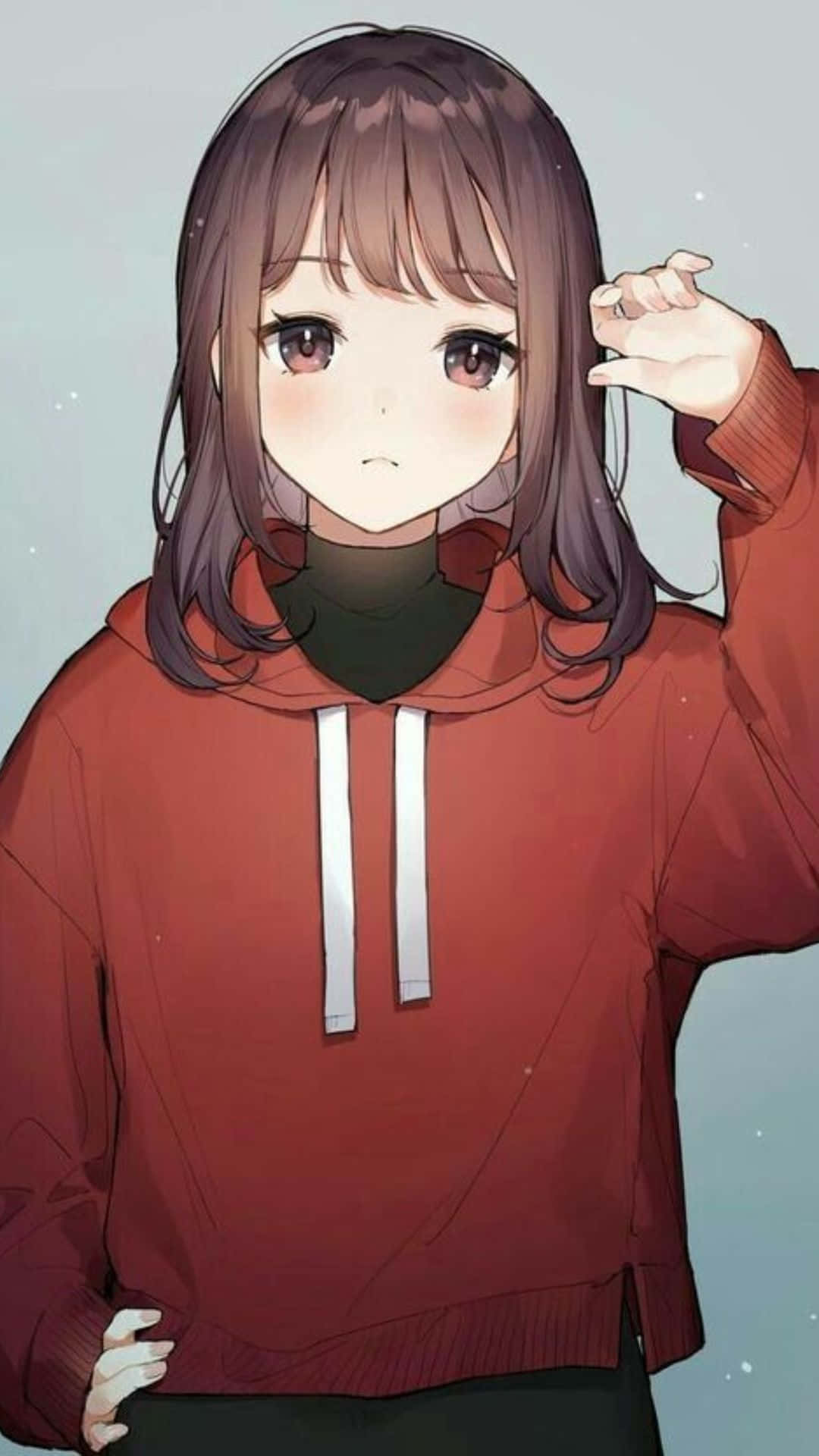 Anime Girls Pfp Red Sweatshirt
