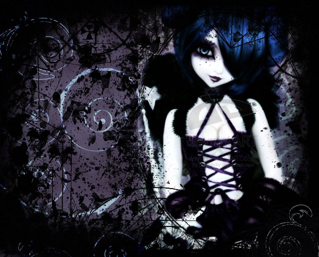 Anime Goth Emo Girl Pfp Background