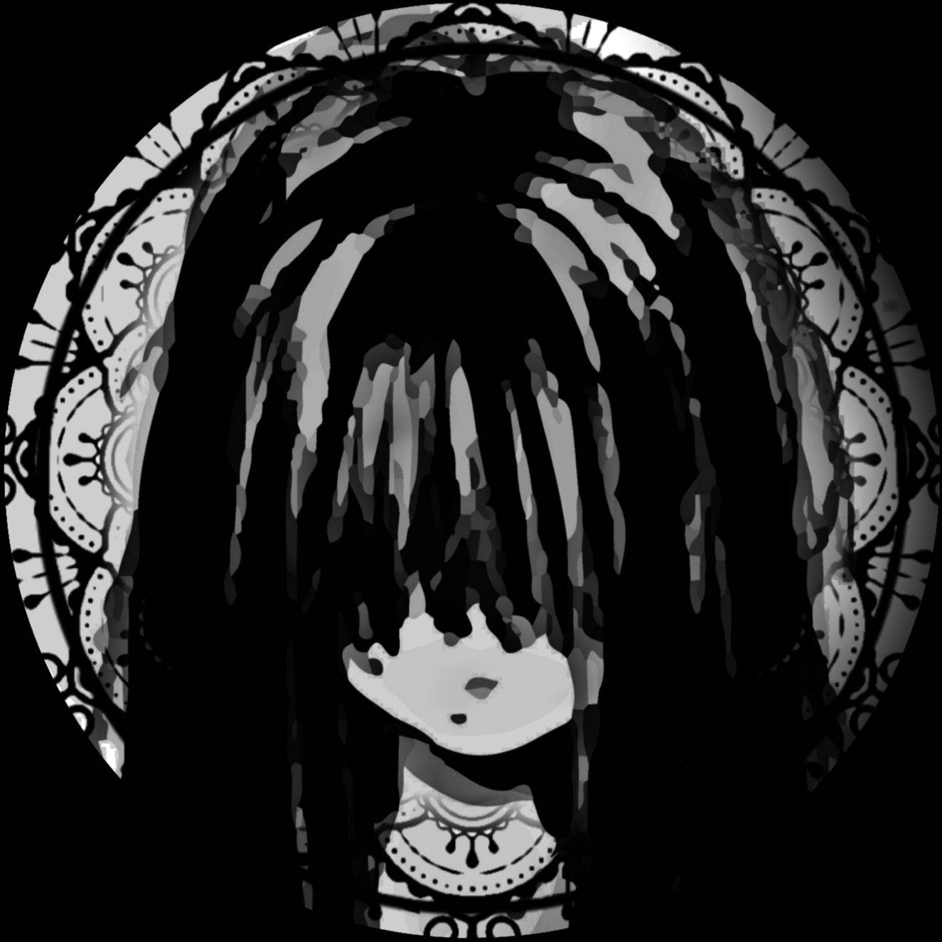 Anime Goth Girl Black And White Pfp Background