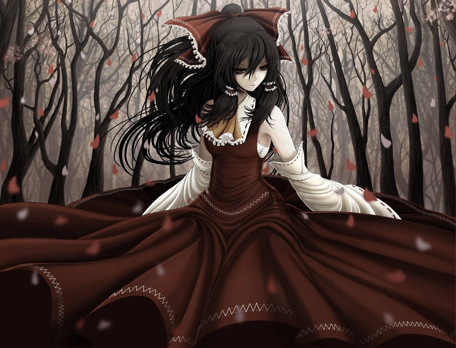 Anime Goth Girl In Brown Pfp Background