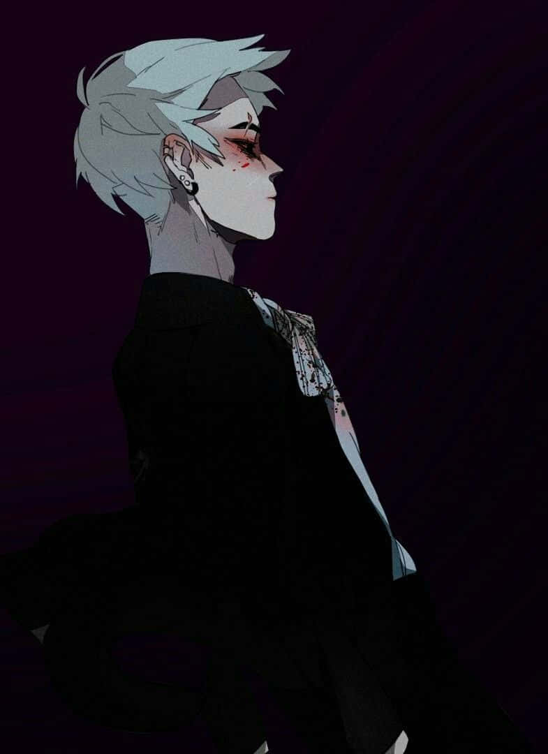 Anime Guy Staring Off Into The Distance Background