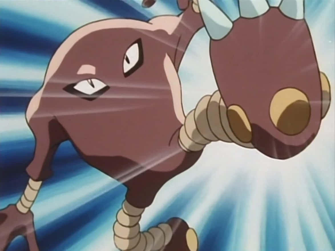 Anime Hitmonlee Throwing A Kick Background