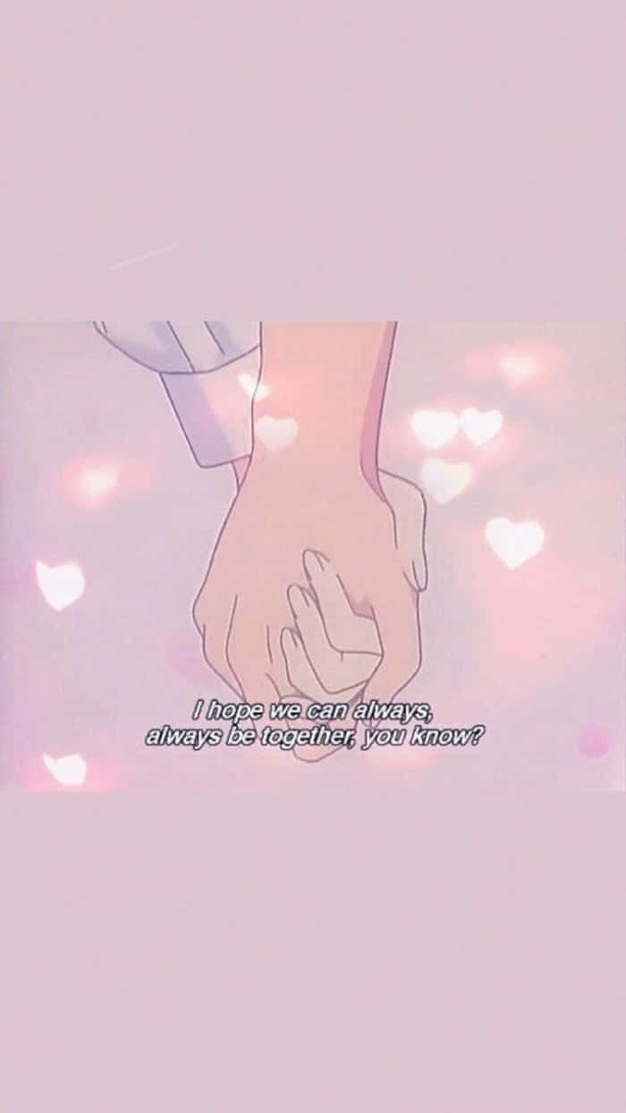 Anime Holding Hands Aesthetic Mood Background
