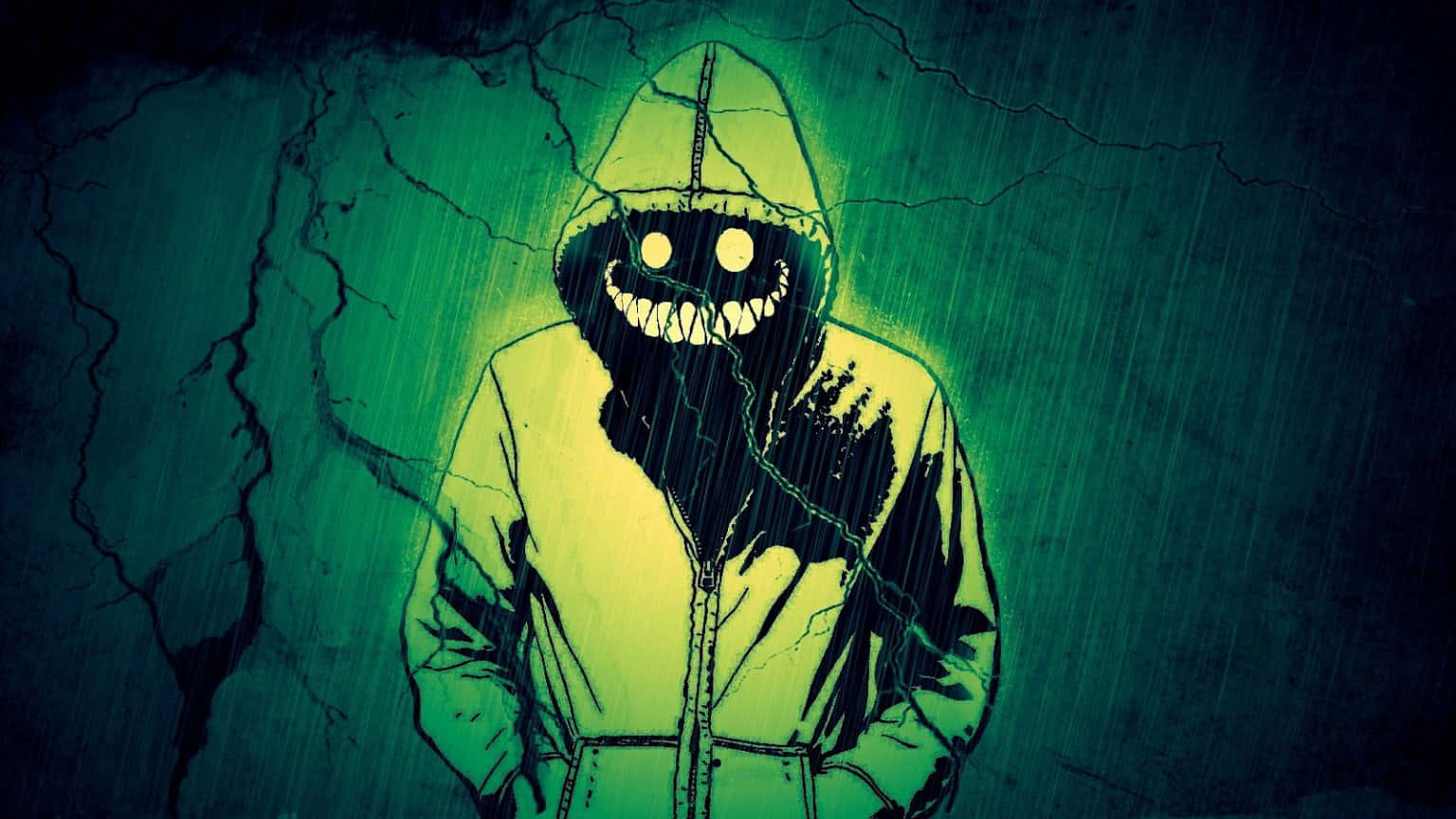 Anime Hooded Figure Evil Smile Background